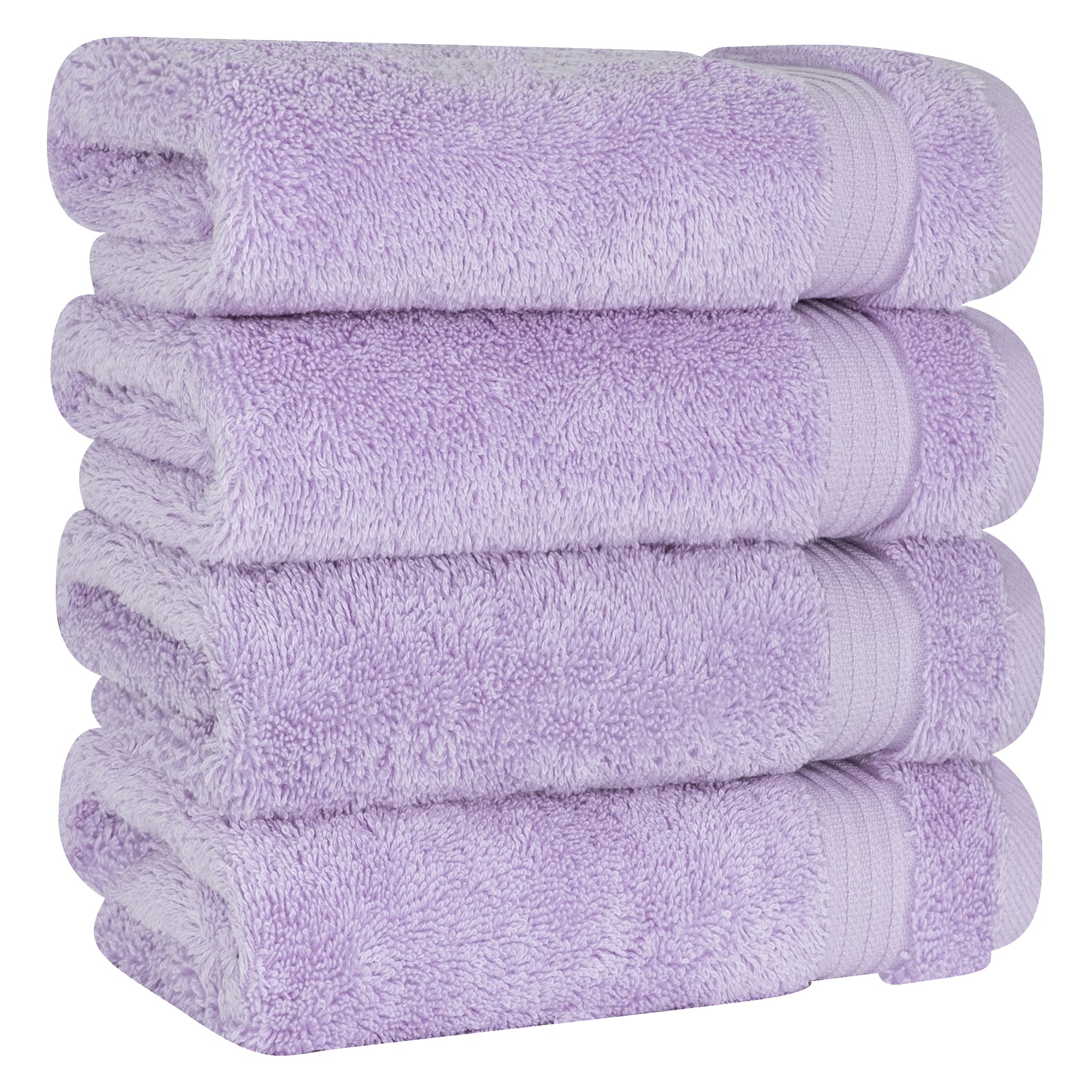 American-softlinen Bekos 100% Cotton Turkish Towels, 4 Piece Hand Towel Set -lilac-01