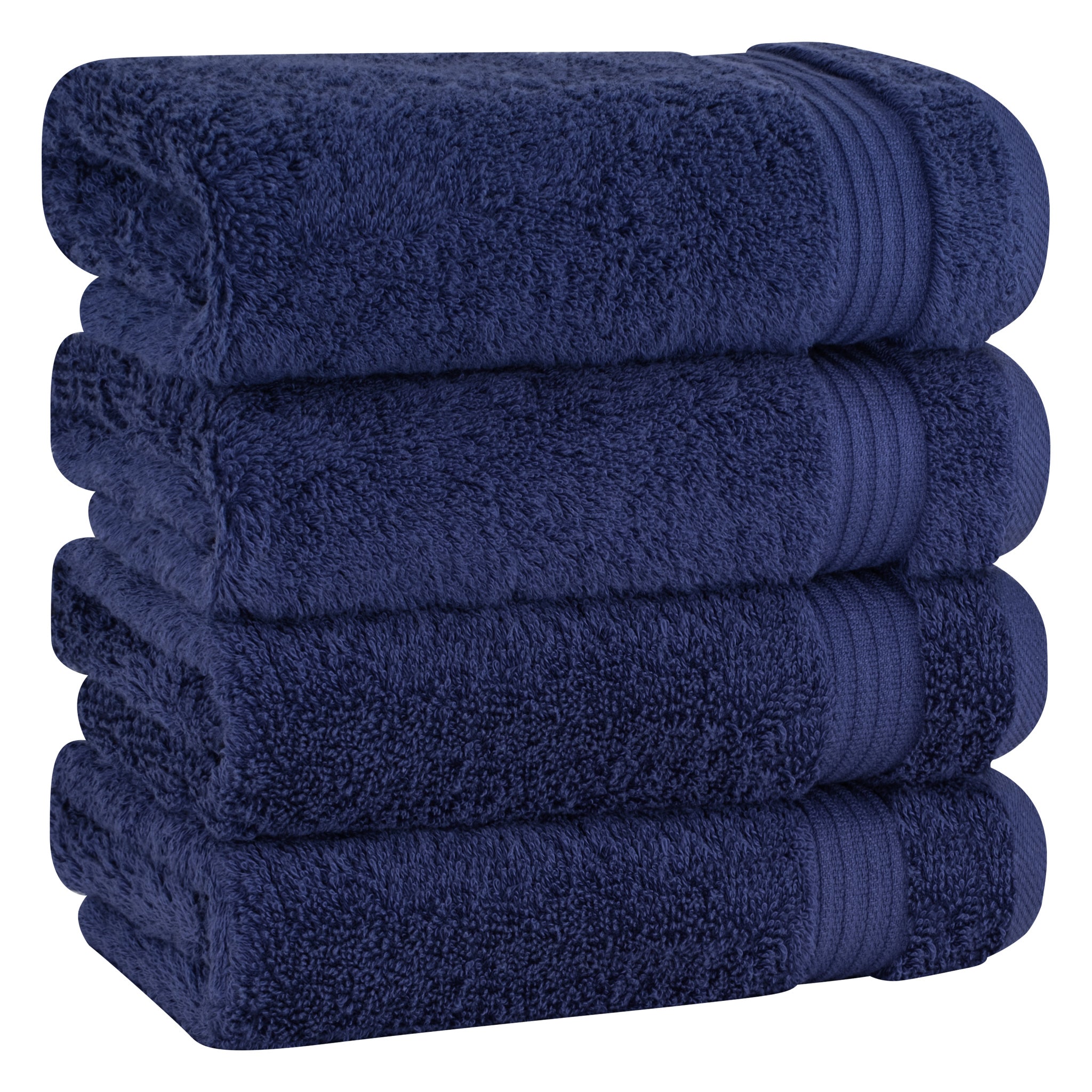 American-softlinen Bekos 100% Cotton Turkish Towels, 4 Piece Hand Towel Set -navy-blue-01