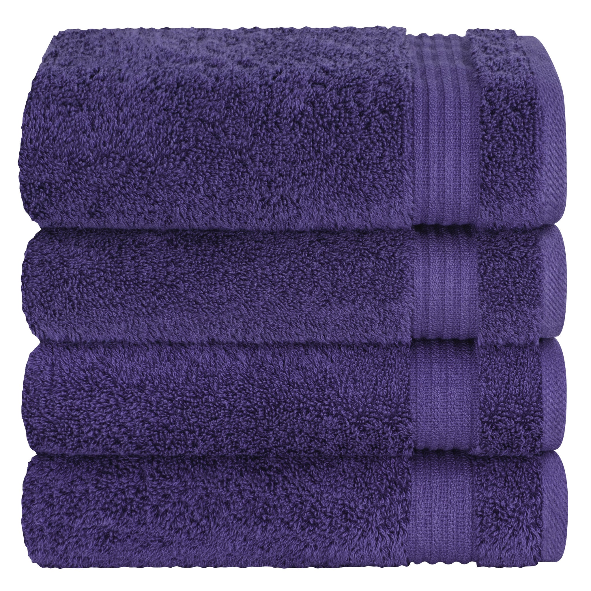 American-softlinen Bekos 100% Cotton Turkish Towels, 4 Piece Hand Towel Set -purple-05