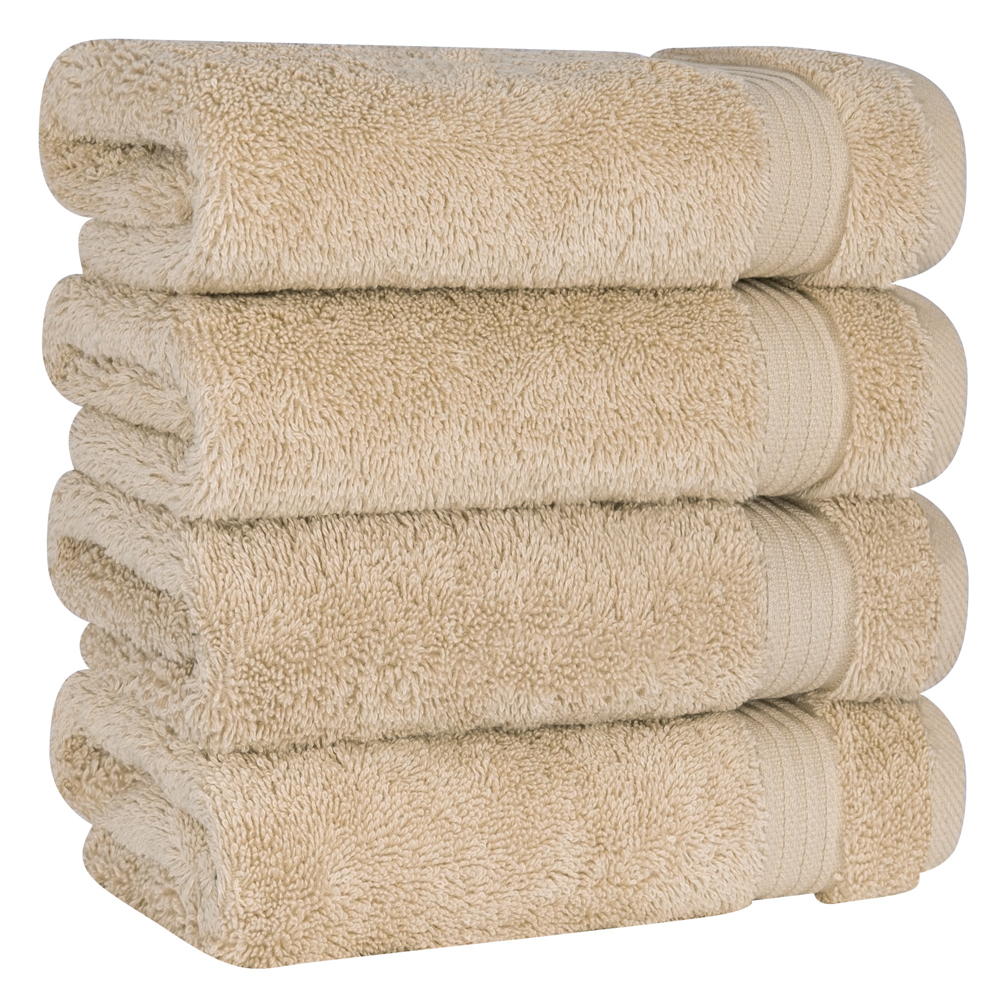 American-softlinen Bekos 100% Cotton Turkish Towels, 4 Piece Hand Towel Set -sand-taupe-01
