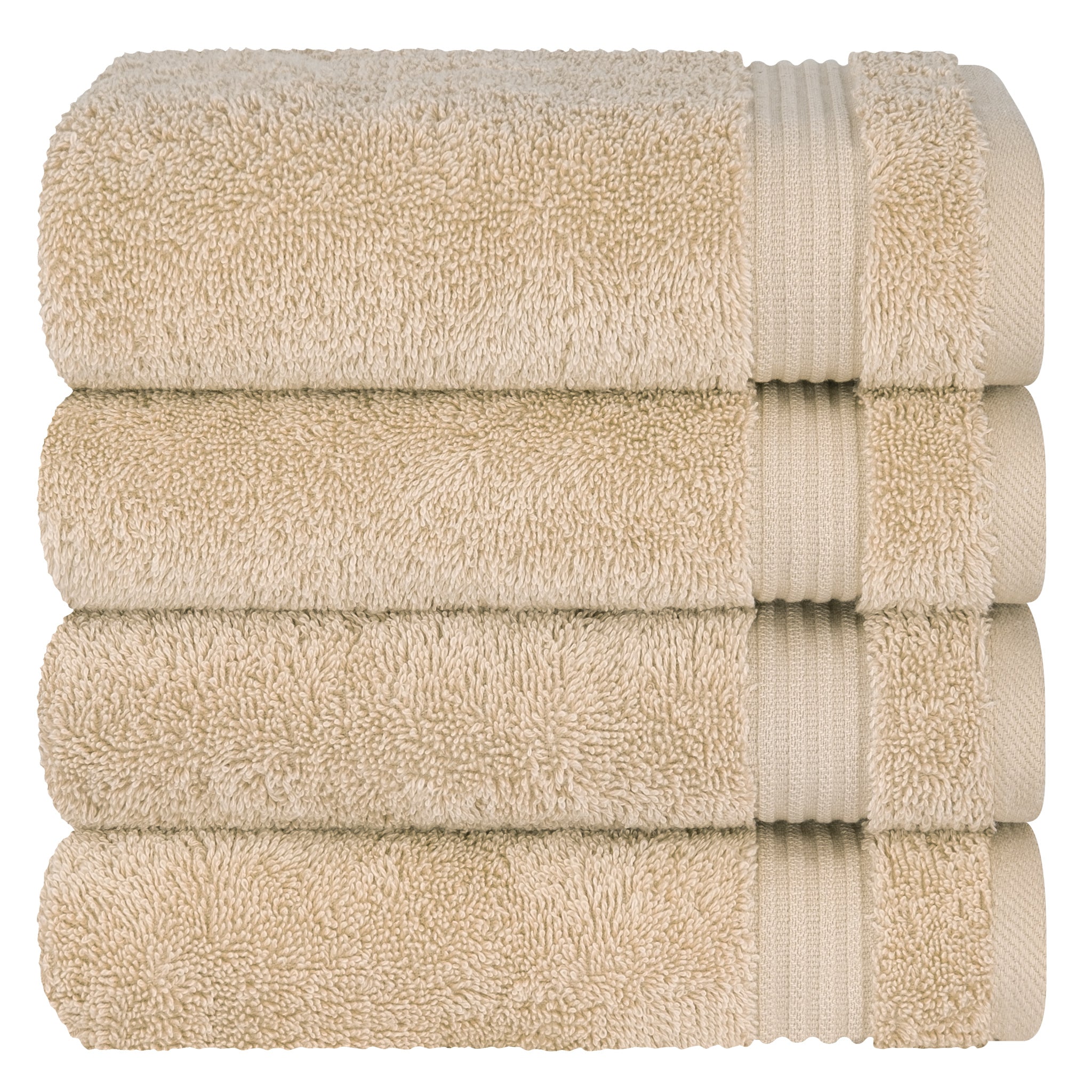 American-softlinen Bekos 100% Cotton Turkish Towels, 4 Piece Hand Towel Set -sand-taupe-05