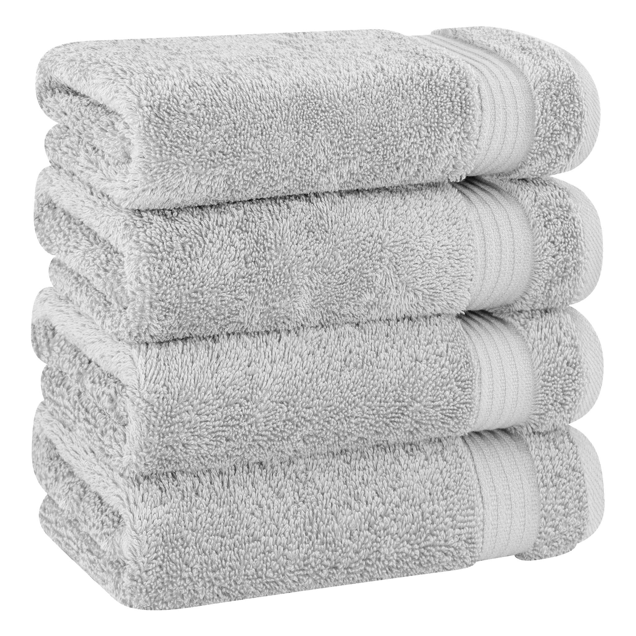 American-softlinen Bekos 100% Cotton Turkish Towels, 4 Piece Hand Towel Set -silver-gray-01