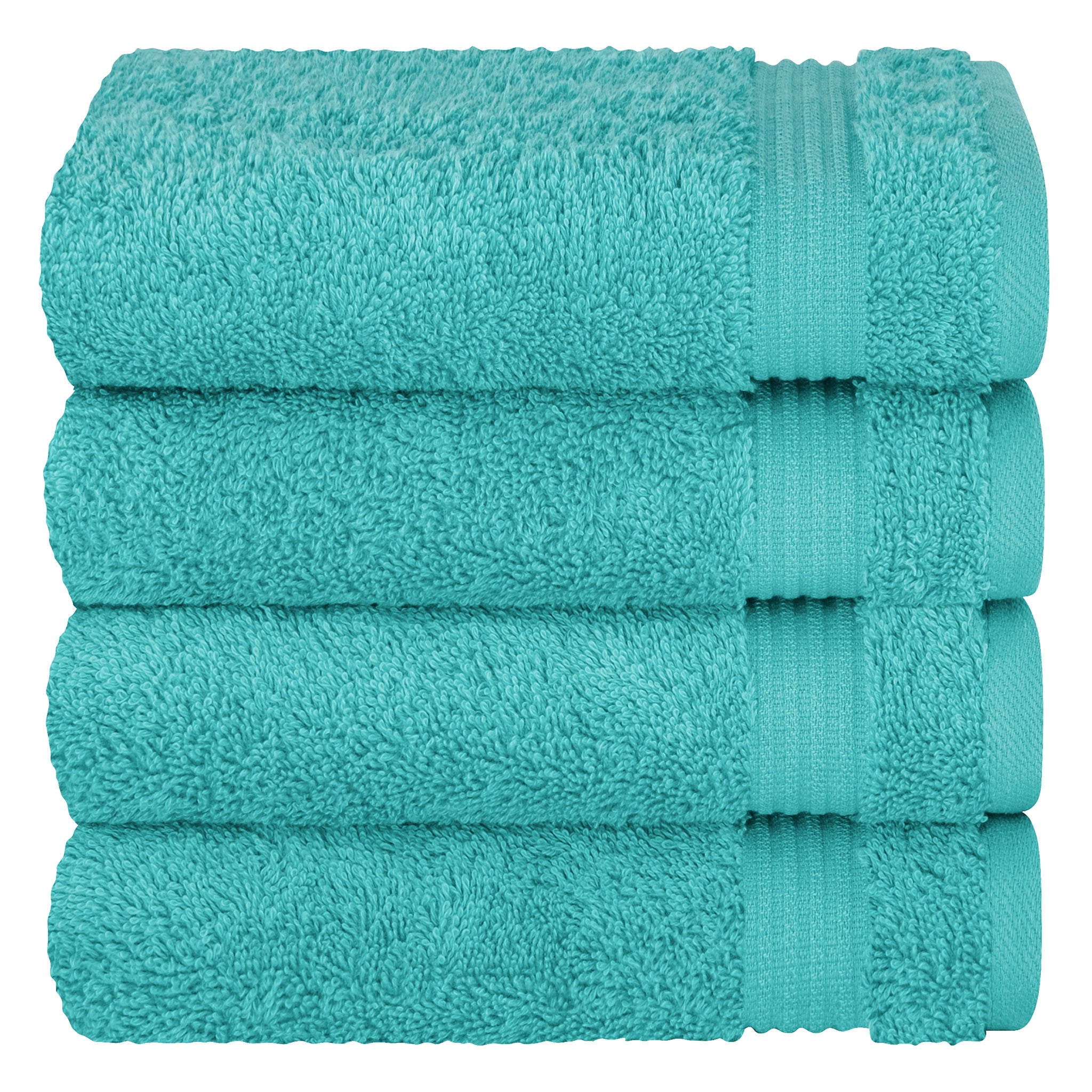 American-softlinen Bekos 100% Cotton Turkish Towels, 4 Piece Hand Towel Set -turquoise-blue-05