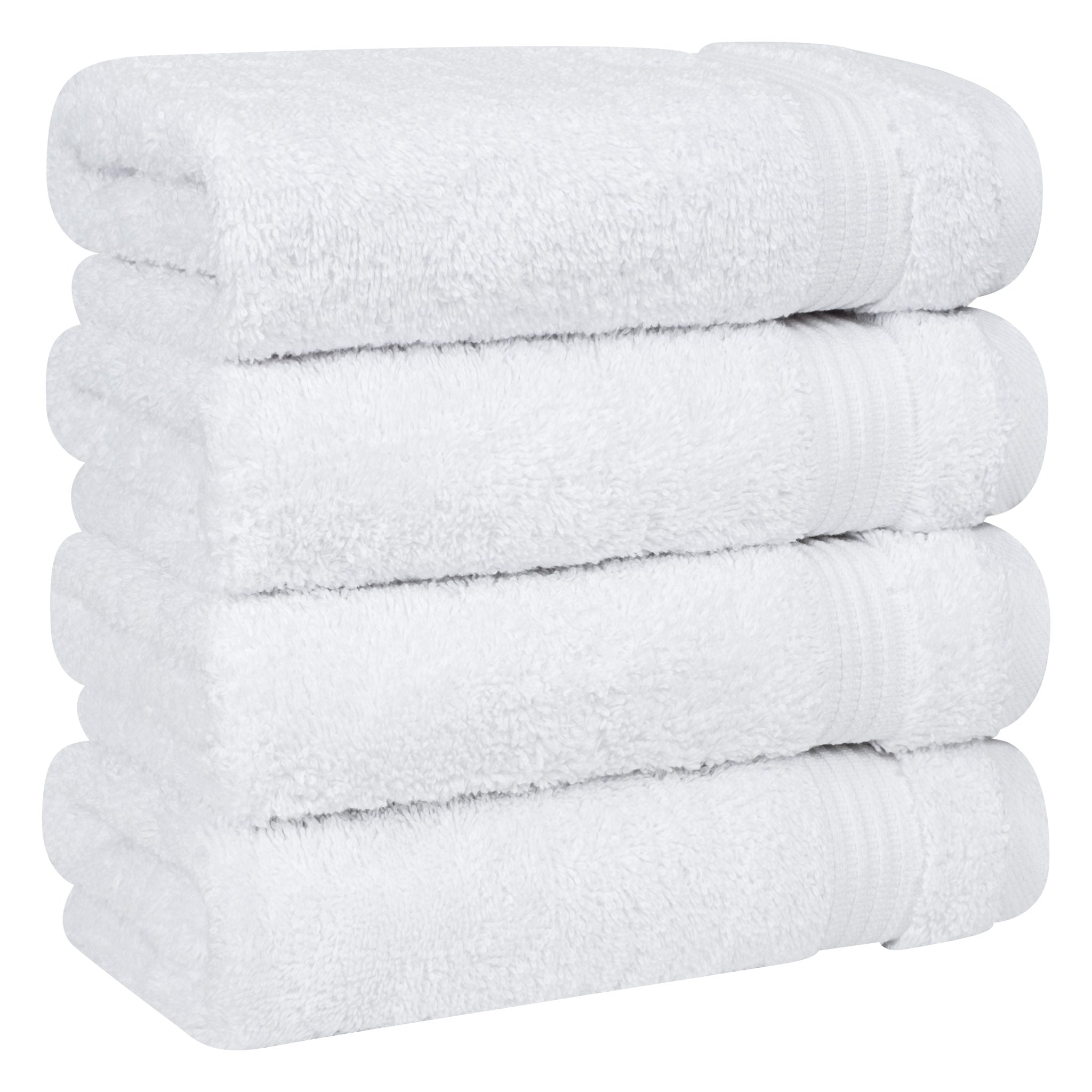 American-softlinen Bekos 100% Cotton Turkish Towels, 4 Piece Hand Towel Set -white-01