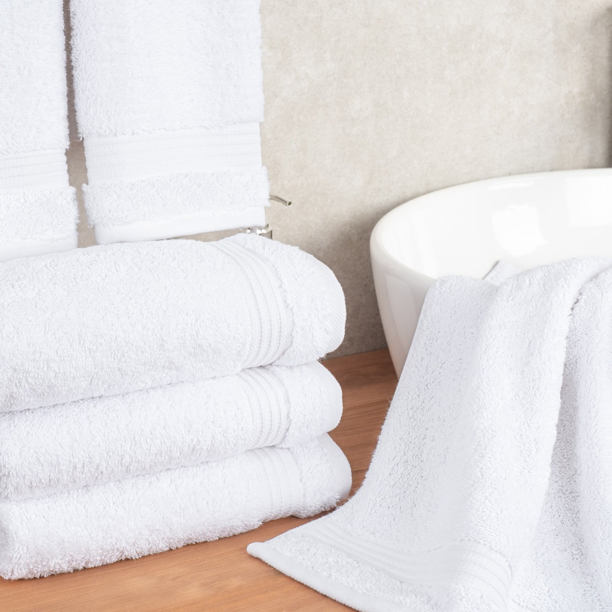 American-softlinen Bekos 100% Cotton Turkish Towels, 4 Piece Hand Towel Set -white-02