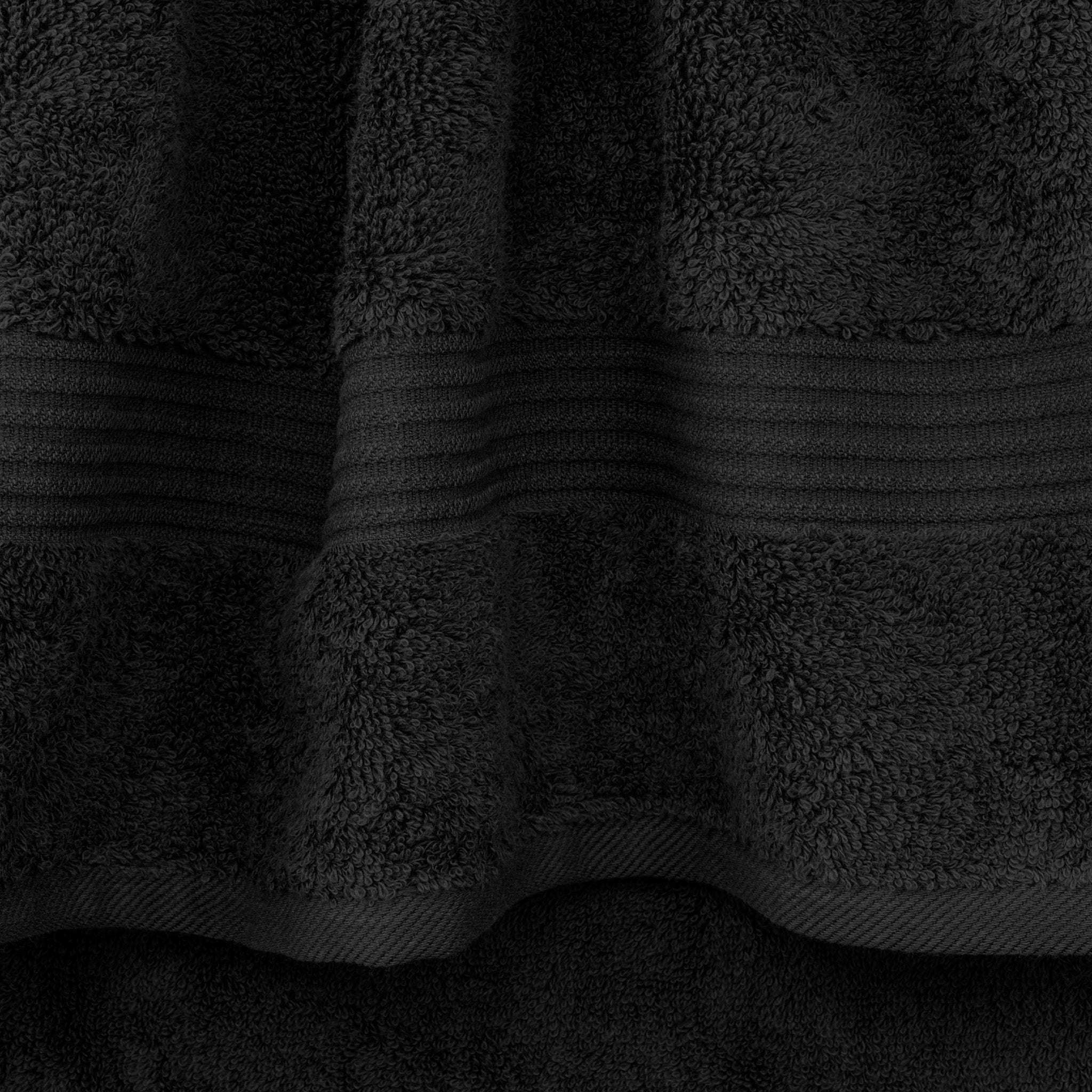 American-softlinen Bekos 100% Cotton Turkish Towels, 4 Piece Washcloth Towel Set -black-04