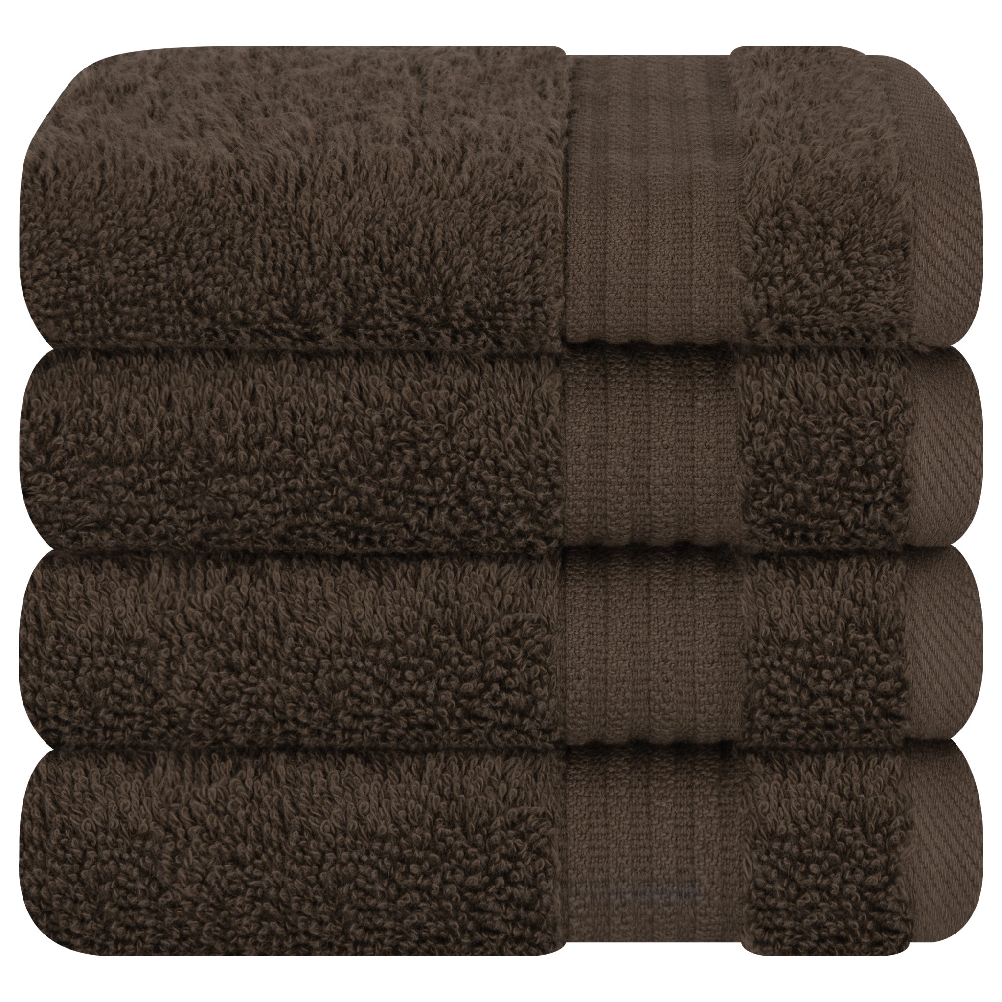 American-softlinen Bekos 100% Cotton Turkish Towels, 4 Piece Washcloth Towel Set -chocolate-brown-05