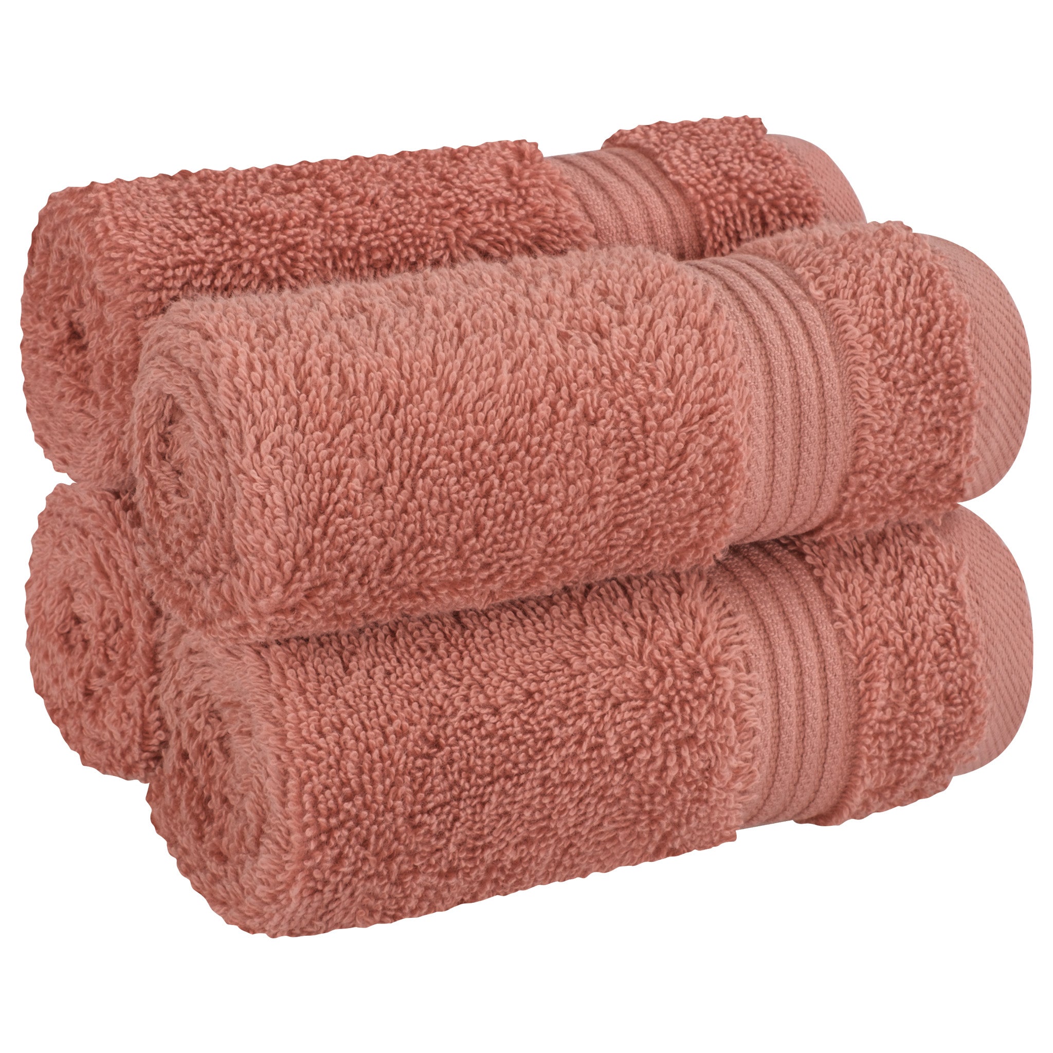 American-softlinen Bekos 100% Cotton Turkish Towels, 4 Piece Washcloth Towel Set -coral-01