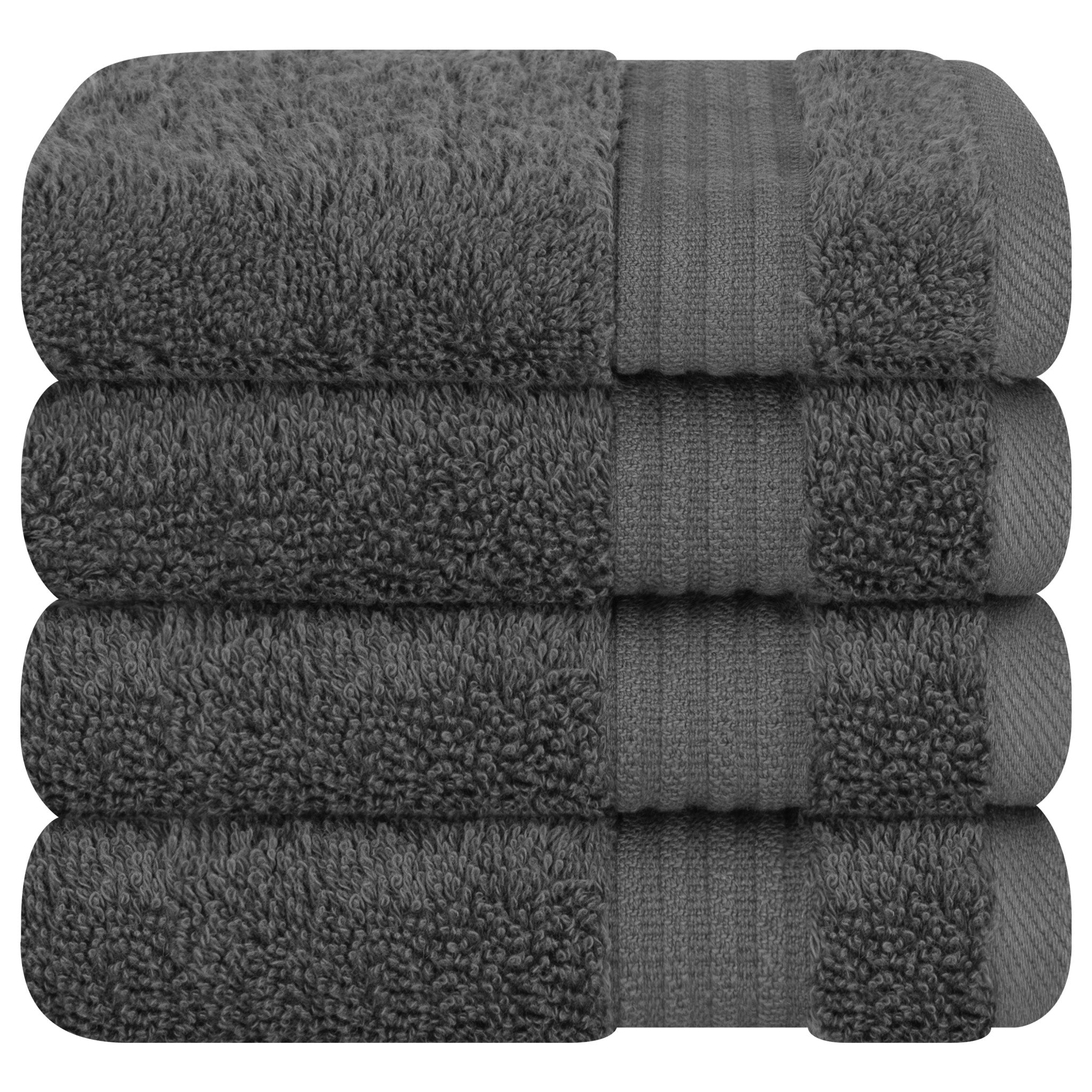 American-softlinen Bekos 100% Cotton Turkish Towels, 4 Piece Washcloth Towel Set -gray-05