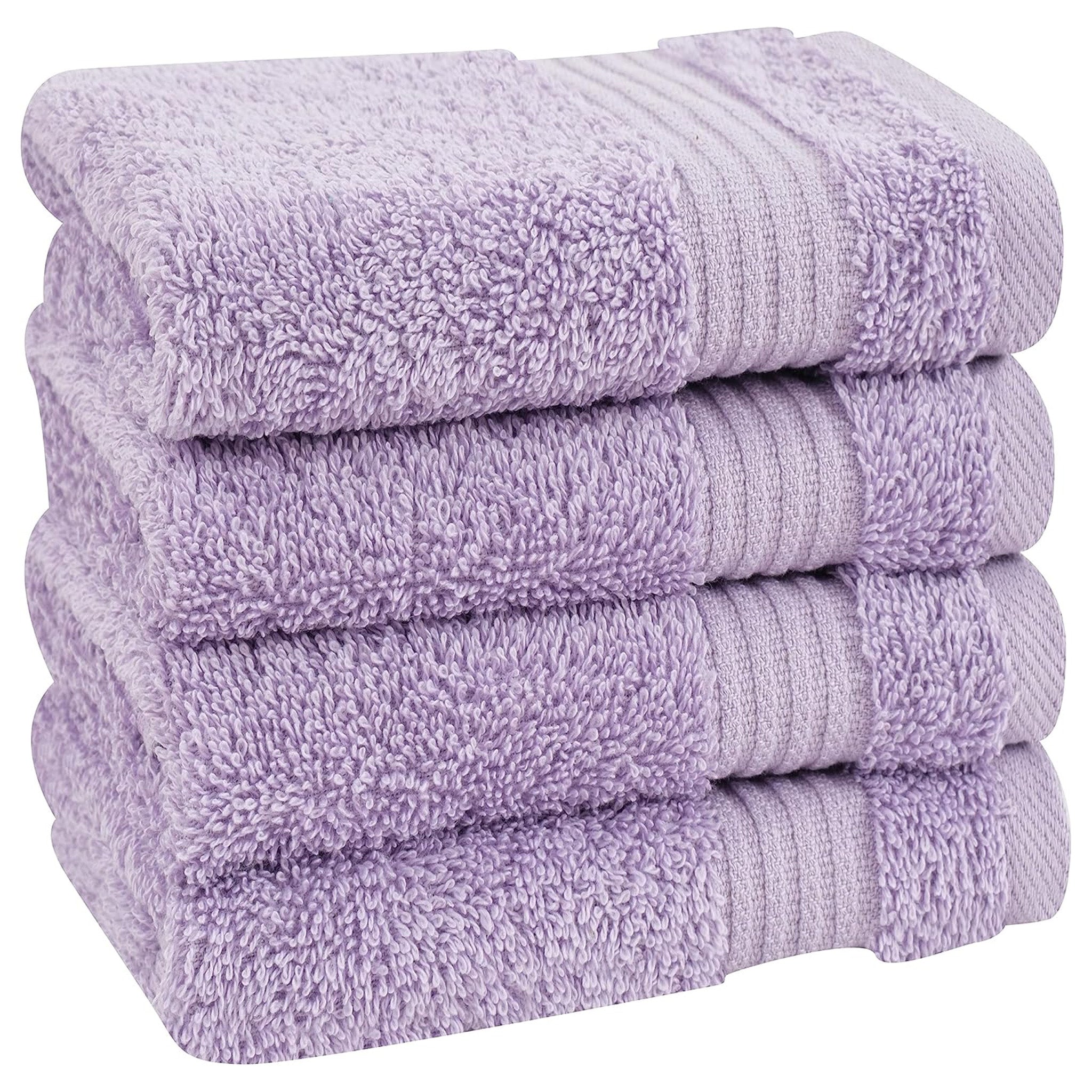 American-softlinen Bekos 100% Cotton Turkish Towels, 4 Piece Washcloth Towel Set -lilac-03