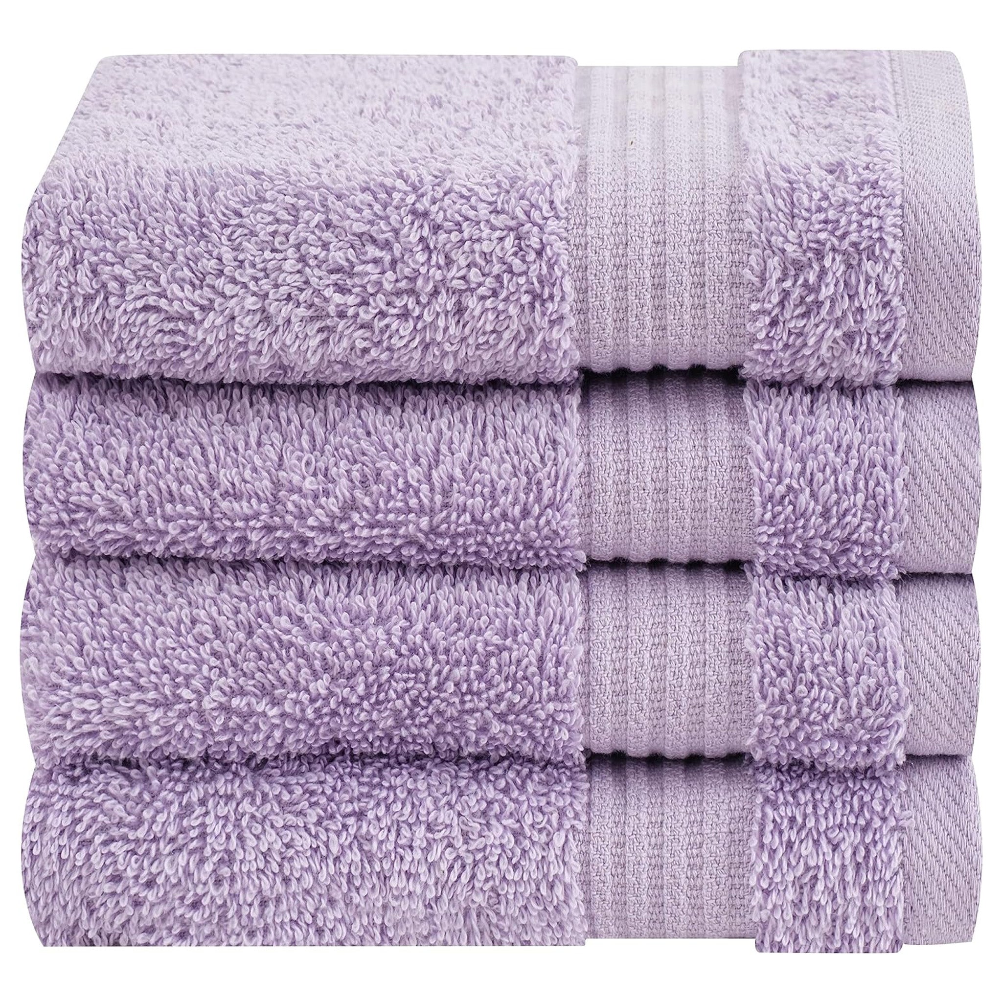 American-softlinen Bekos 100% Cotton Turkish Towels, 4 Piece Washcloth Towel Set -lilac-05