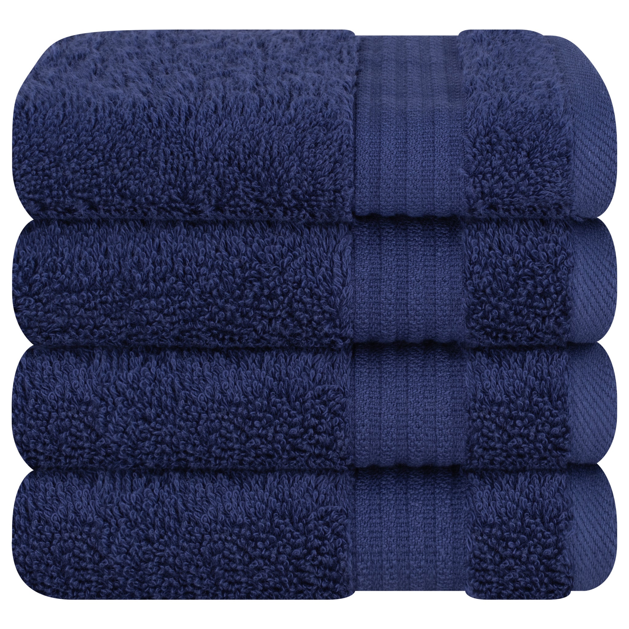 American-softlinen Bekos 100% Cotton Turkish Towels, 4 Piece Washcloth Towel Set -navy-blue-05