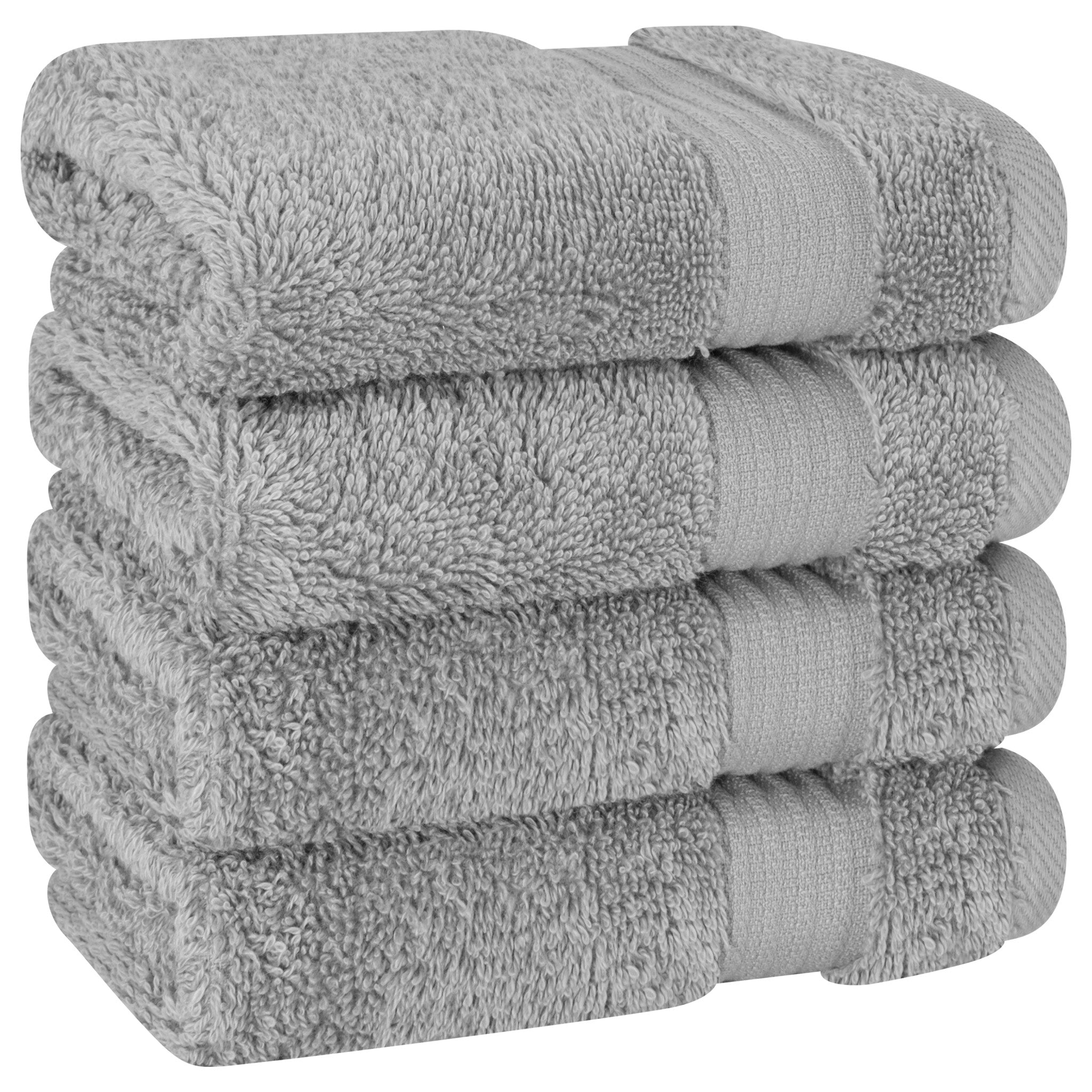 American-softlinen Bekos 100% Cotton Turkish Towels, 4 Piece Washcloth Towel Set -rockridge-gray-03