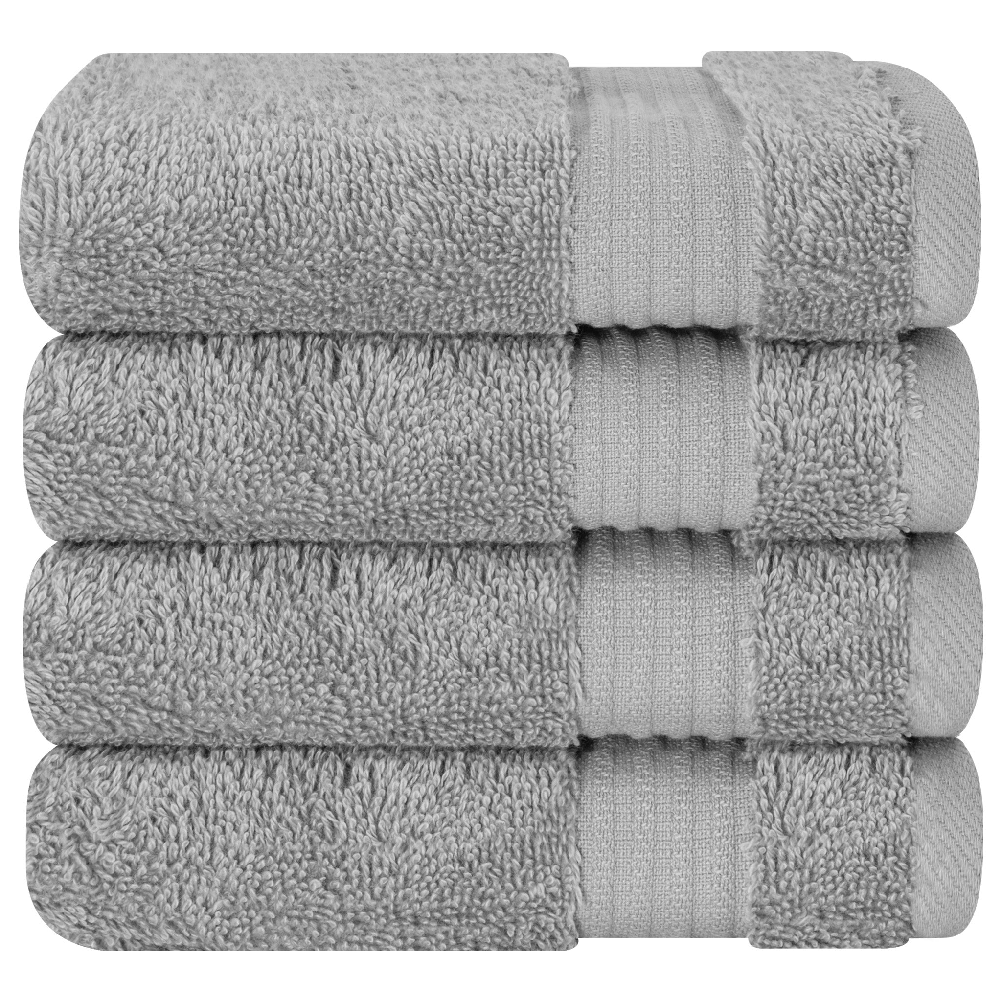 American-softlinen Bekos 100% Cotton Turkish Towels, 4 Piece Washcloth Towel Set -rockridge-gray-05