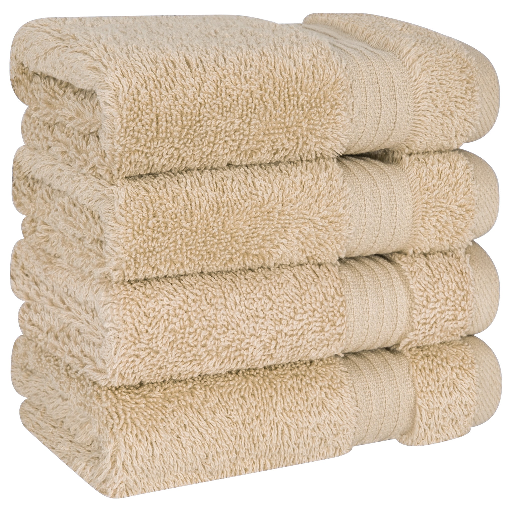 American-softlinen Bekos 100% Cotton Turkish Towels, 4 Piece Washcloth Towel Set -sand-taupe-03