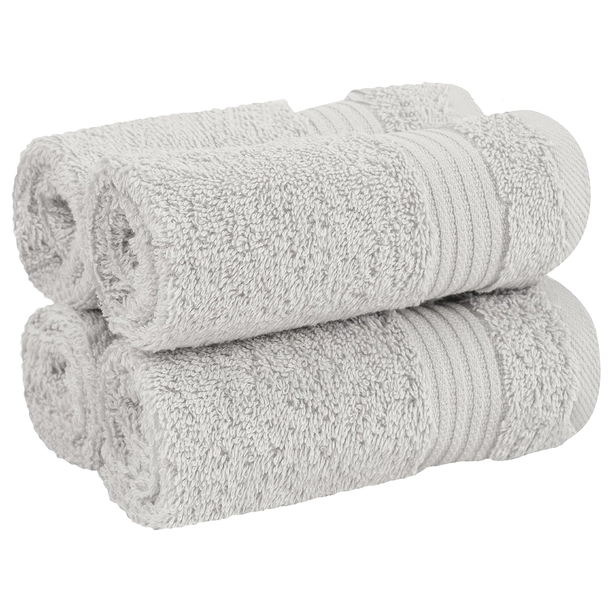 American-softlinen Bekos 100% Cotton Turkish Towels, 4 Piece Washcloth Towel Set -silver-gray-01