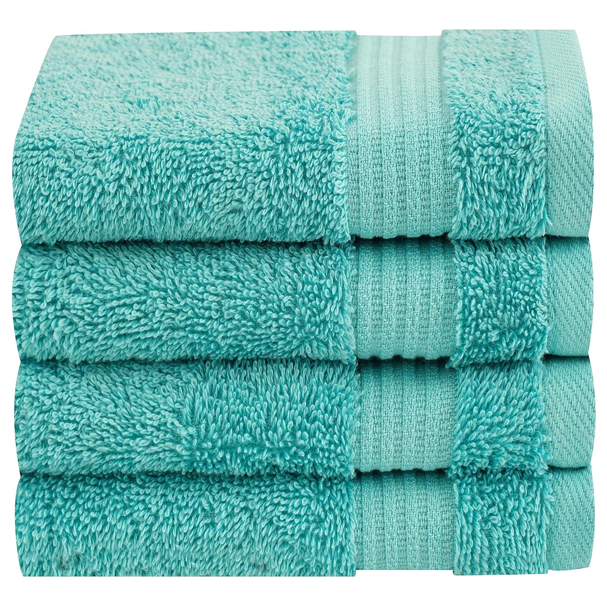 American-softlinen Bekos 100% Cotton Turkish Towels, 4 Piece Washcloth Towel Set -turquoise-blue-05