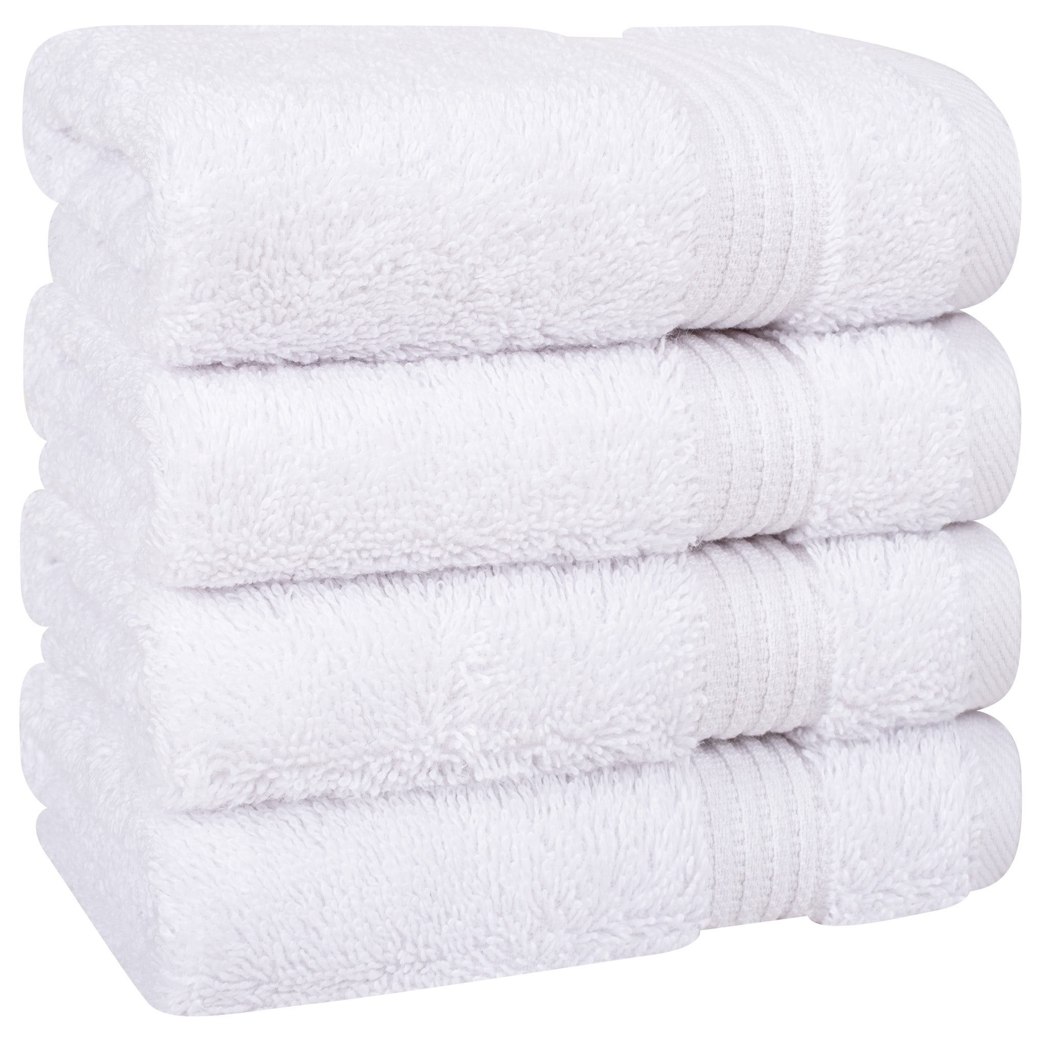 American-softlinen Bekos 100% Cotton Turkish Towels, 4 Piece Washcloth Towel Set -white-01