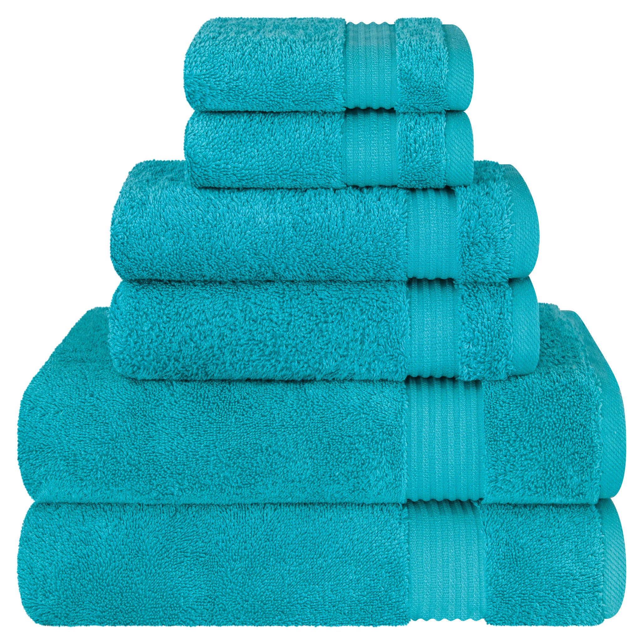 American-softlinen Bekos 100% Cotton Turkish Towels 6 Piece Bath Towel Set -aqua-blue-01