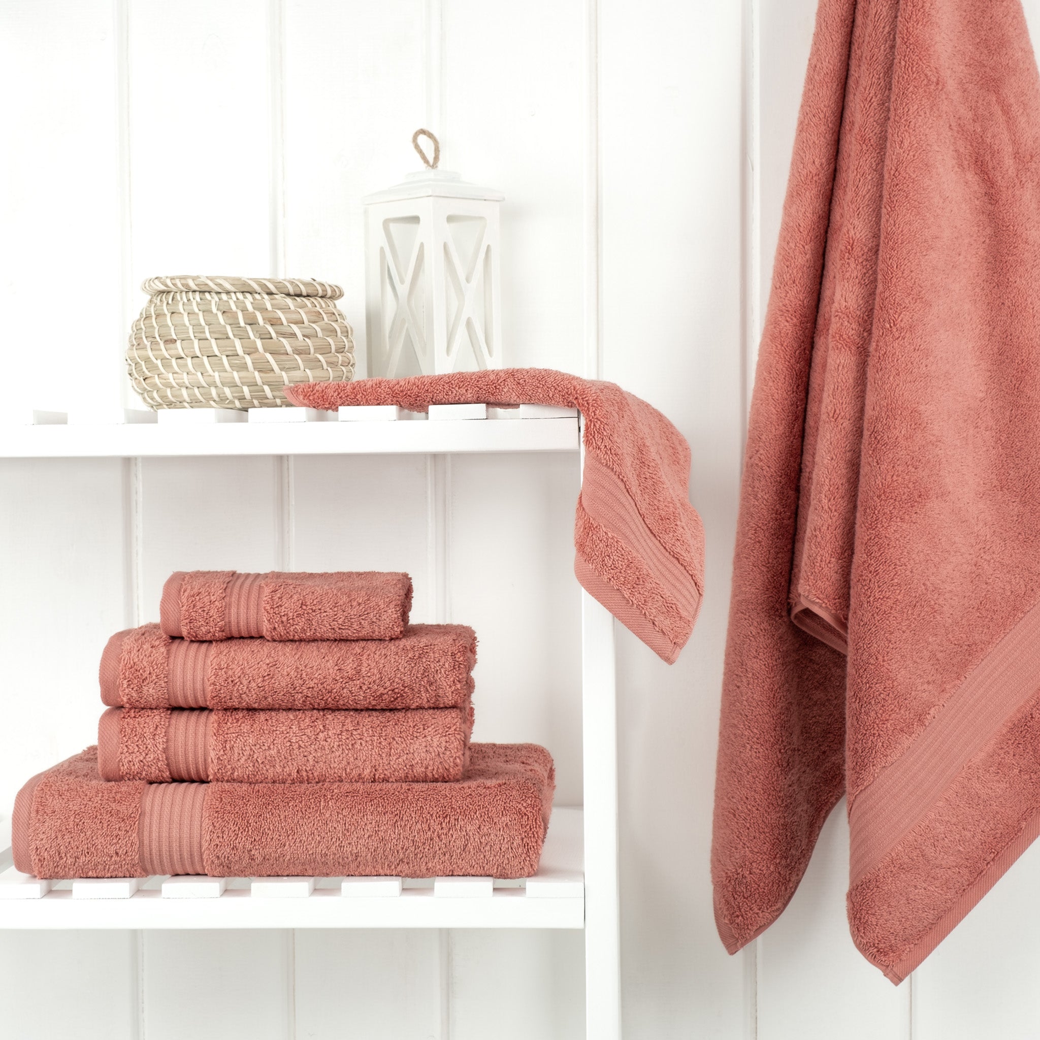 American-softlinen Bekos 100% Cotton Turkish Towels 6 Piece Bath Towel Set -coral-02
