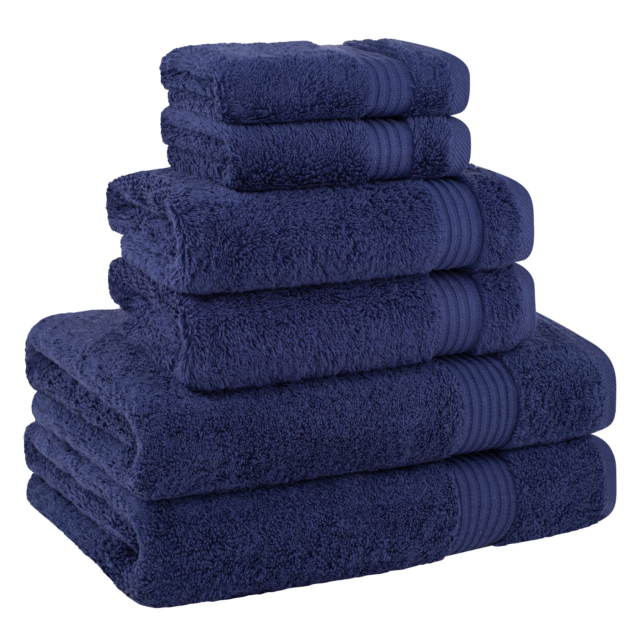 American-softlinen Bekos 100% Cotton Turkish Towels 6 Piece Bath Towel Set -navy-blue-05