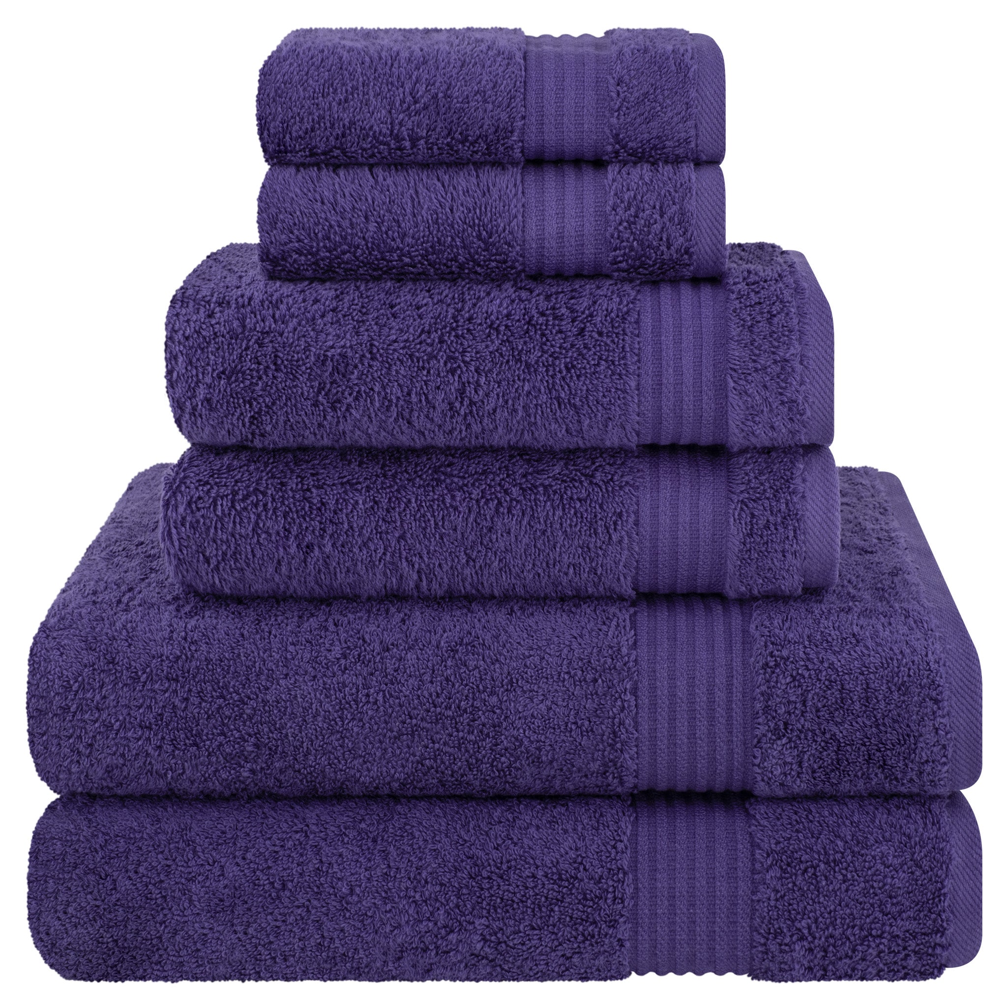 American-softlinen Bekos 100% Cotton Turkish Towels 6 Piece Bath Towel Set -purple-01