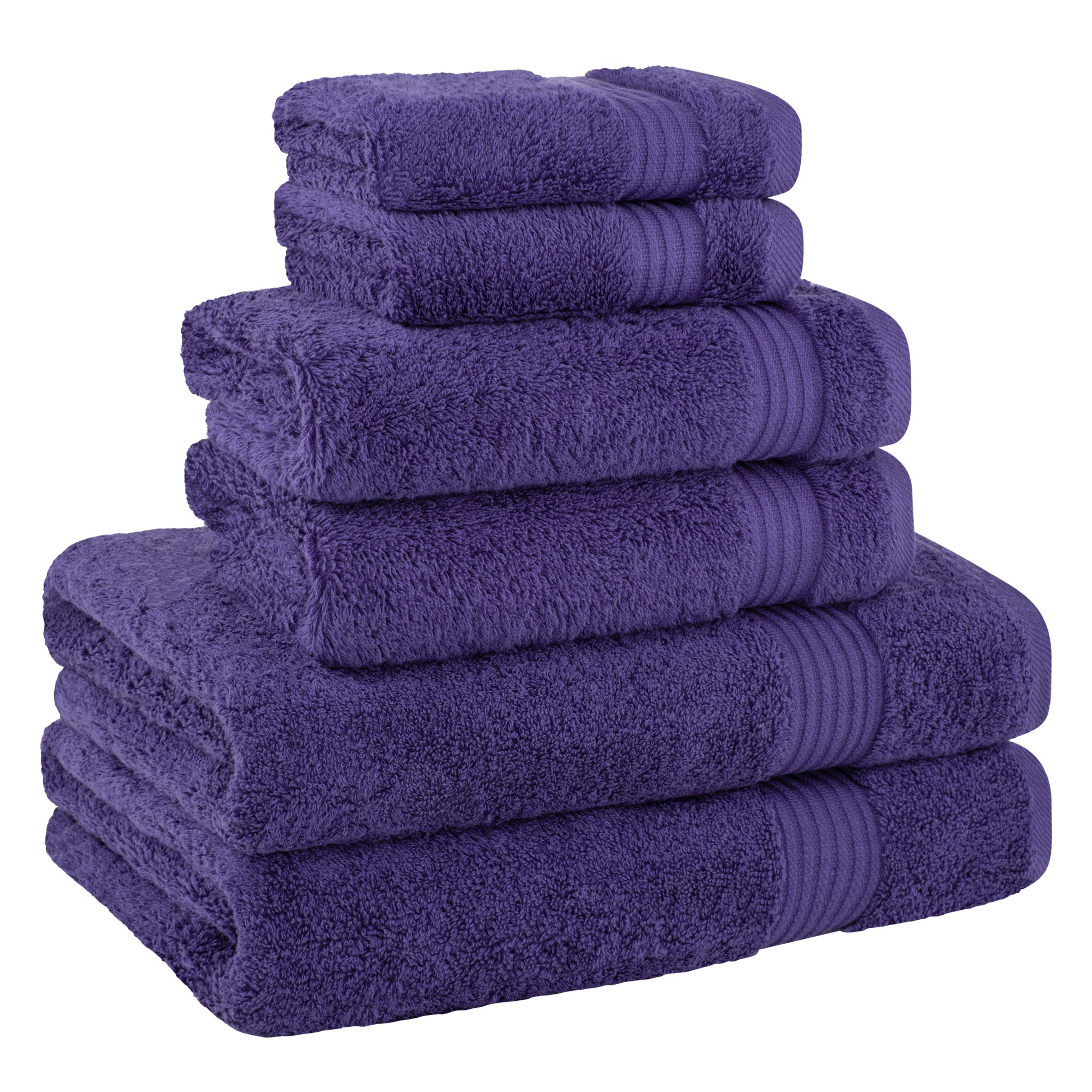American-softlinen Bekos 100% Cotton Turkish Towels 6 Piece Bath Towel Set -purple-05