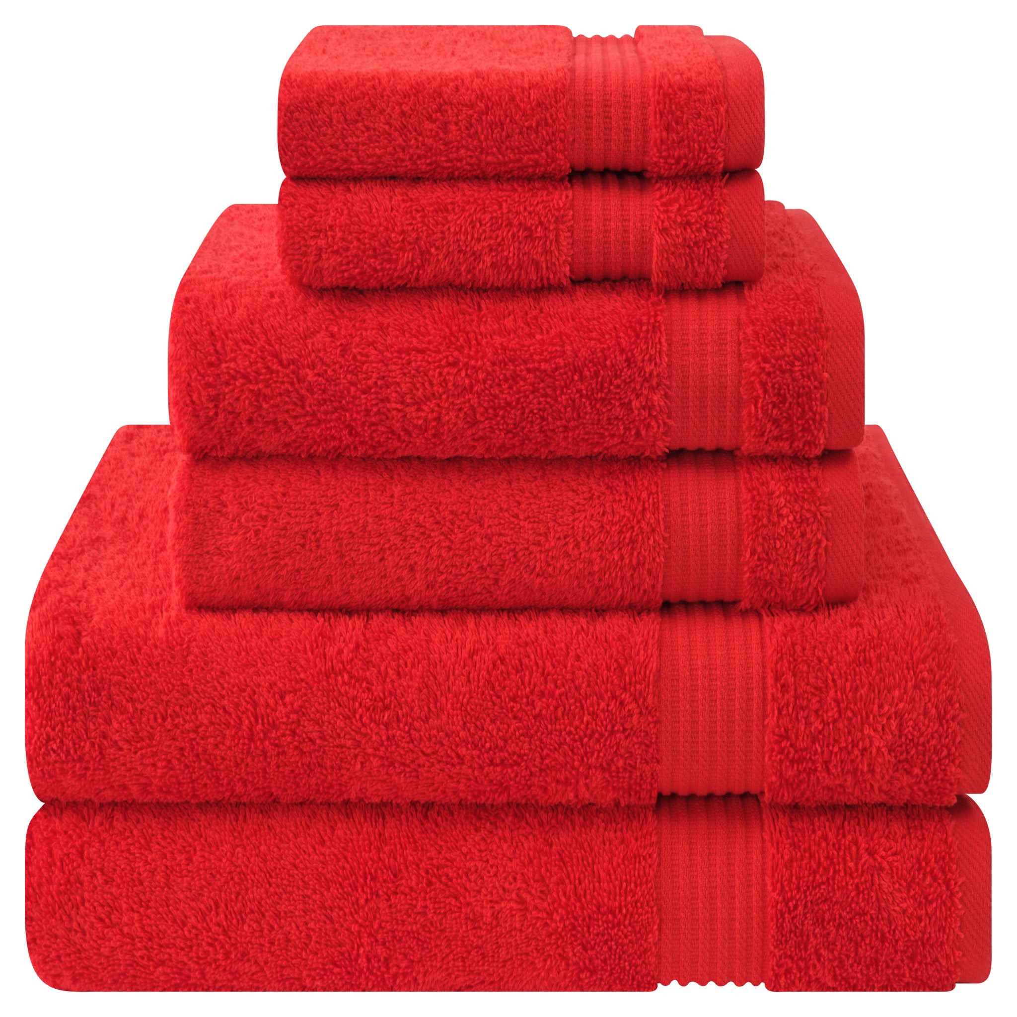 American-softlinen Bekos 100% Cotton Turkish Towels 6 Piece Bath Towel Set -red-01