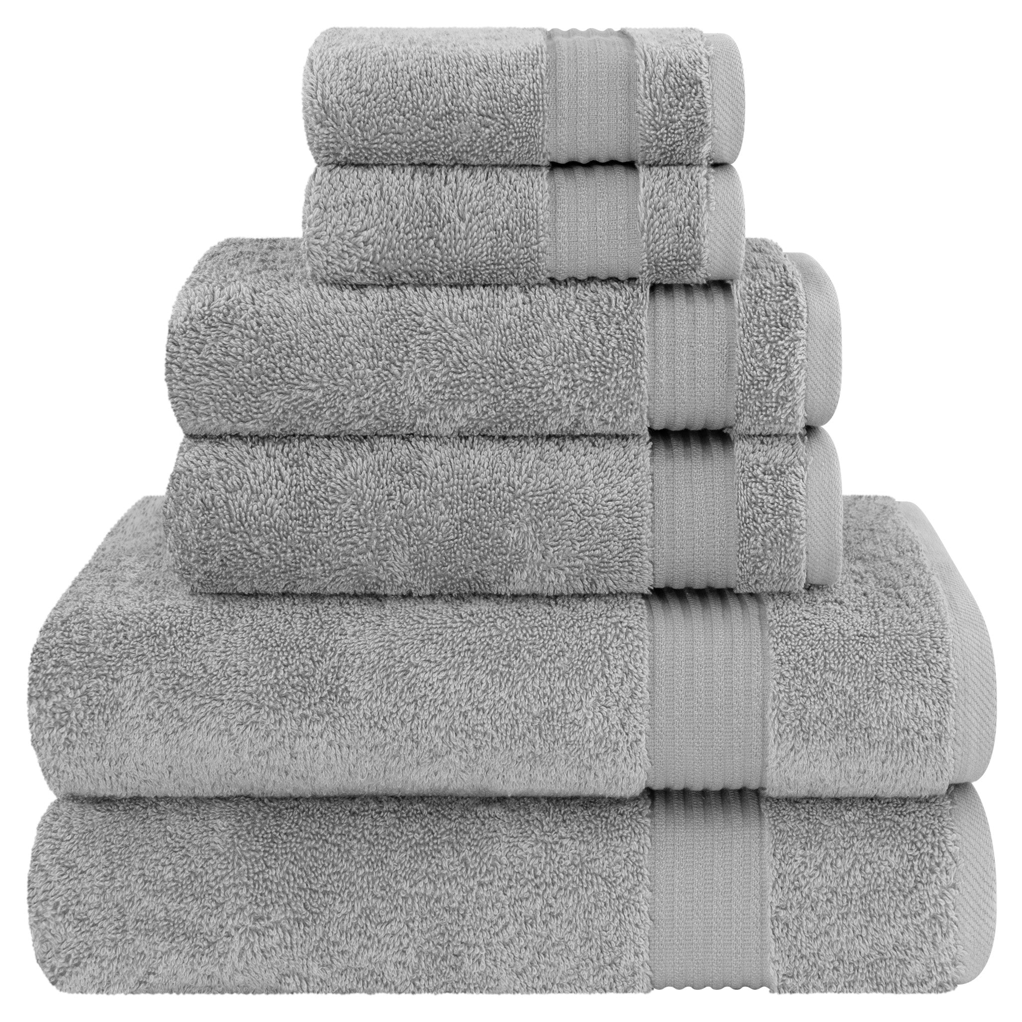 American-softlinen Bekos 100% Cotton Turkish Towels 6 Piece Bath Towel Set -rockridge-gray-01