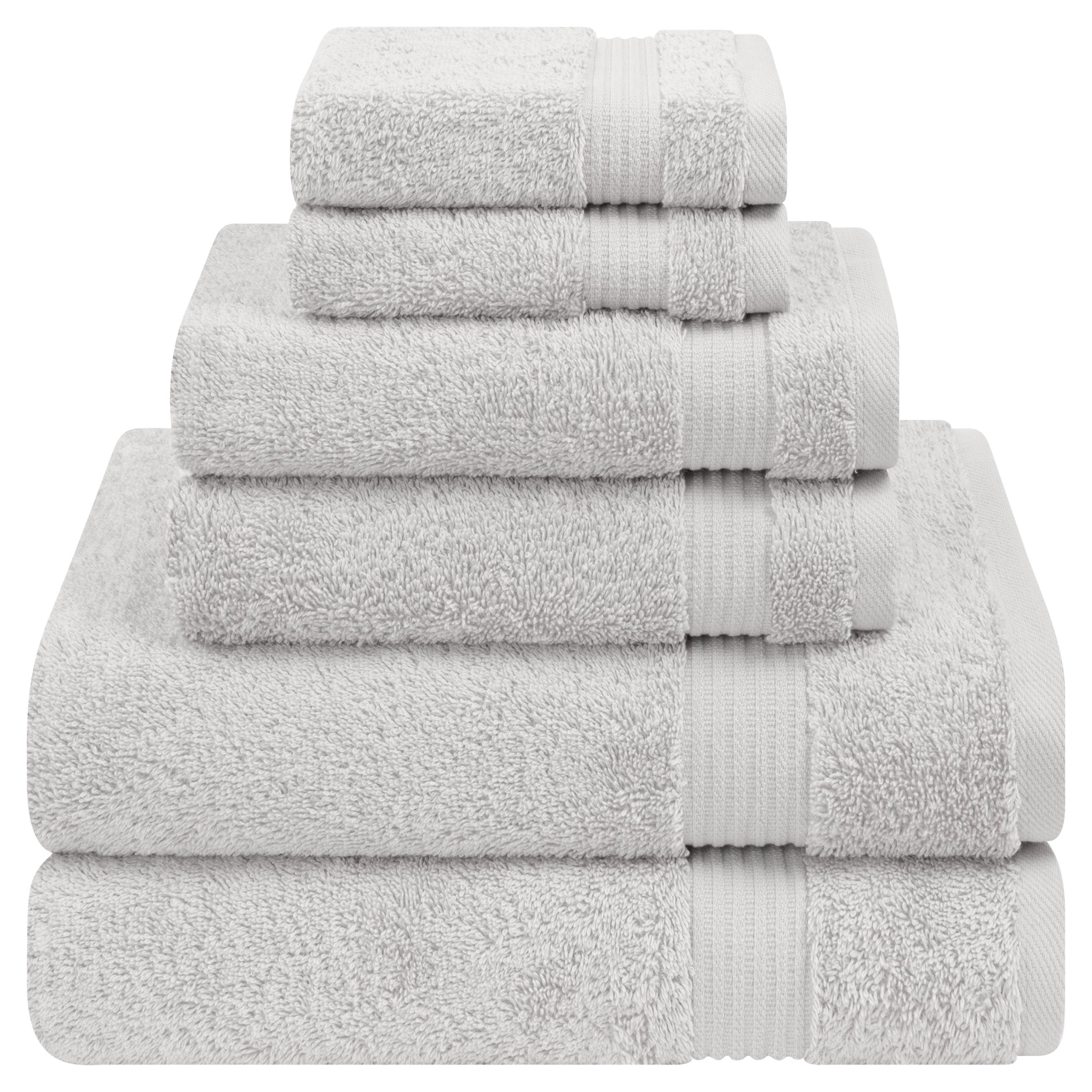 American-softlinen Bekos 100% Cotton Turkish Towels 6 Piece Bath Towel Set -silver-gray-01