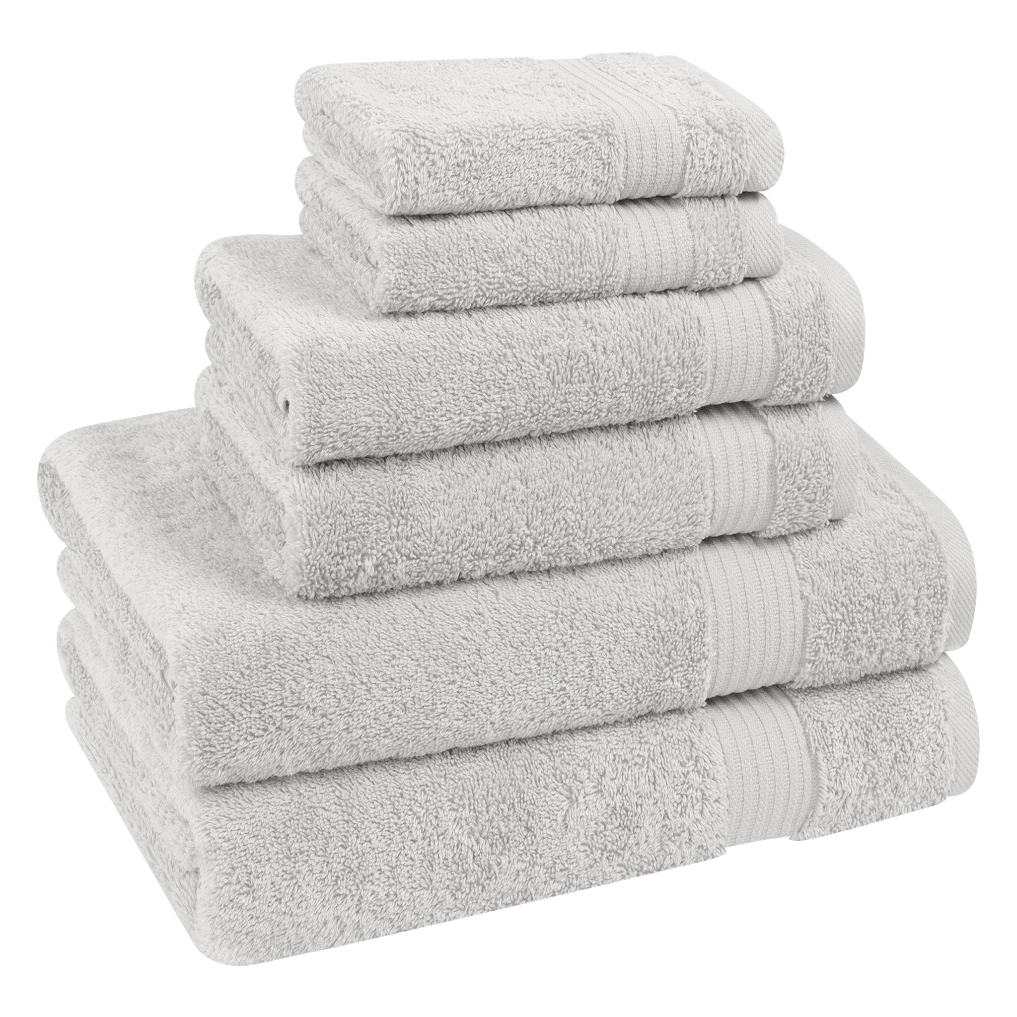 American-softlinen Bekos 100% Cotton Turkish Towels 6 Piece Bath Towel Set -silver-gray-05