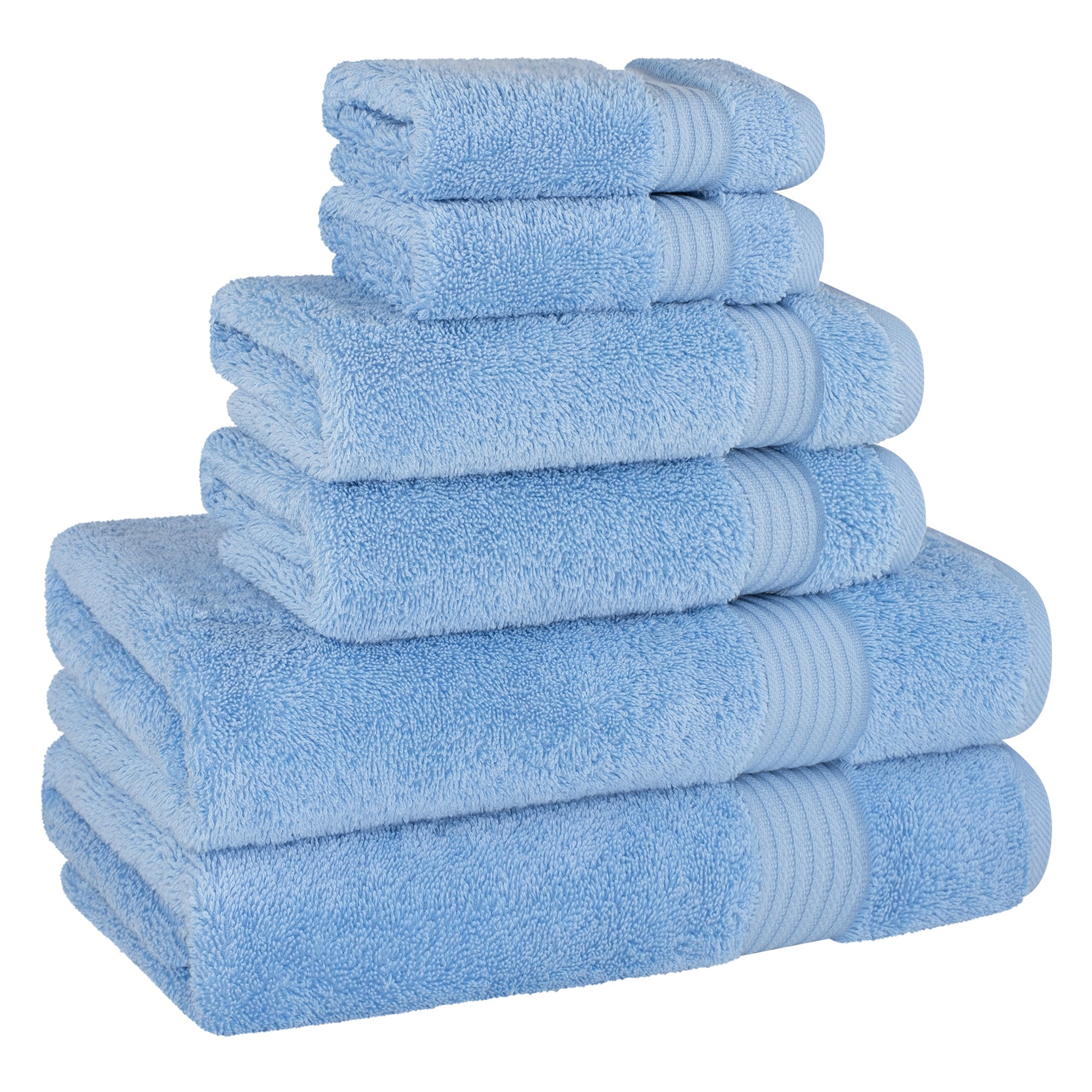 American-softlinen Bekos 100% Cotton Turkish Towels 6 Piece Bath Towel Set -sky-blue-05