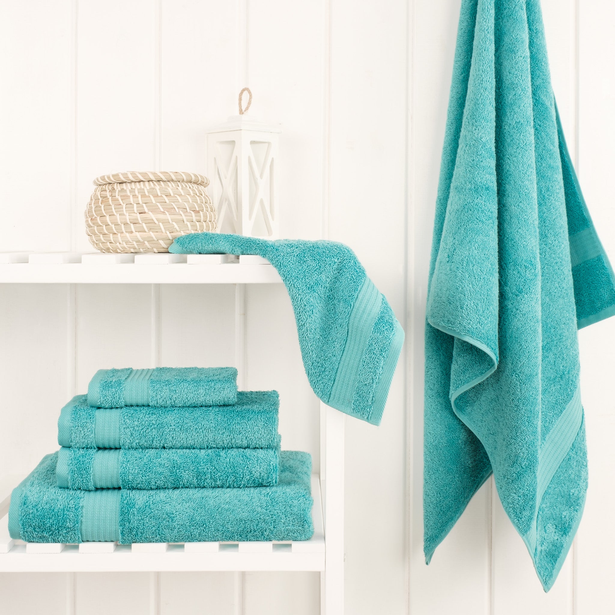 American-softlinen Bekos 100% Cotton Turkish Towels 6 Piece Bath Towel Set -turquoise-blue-02