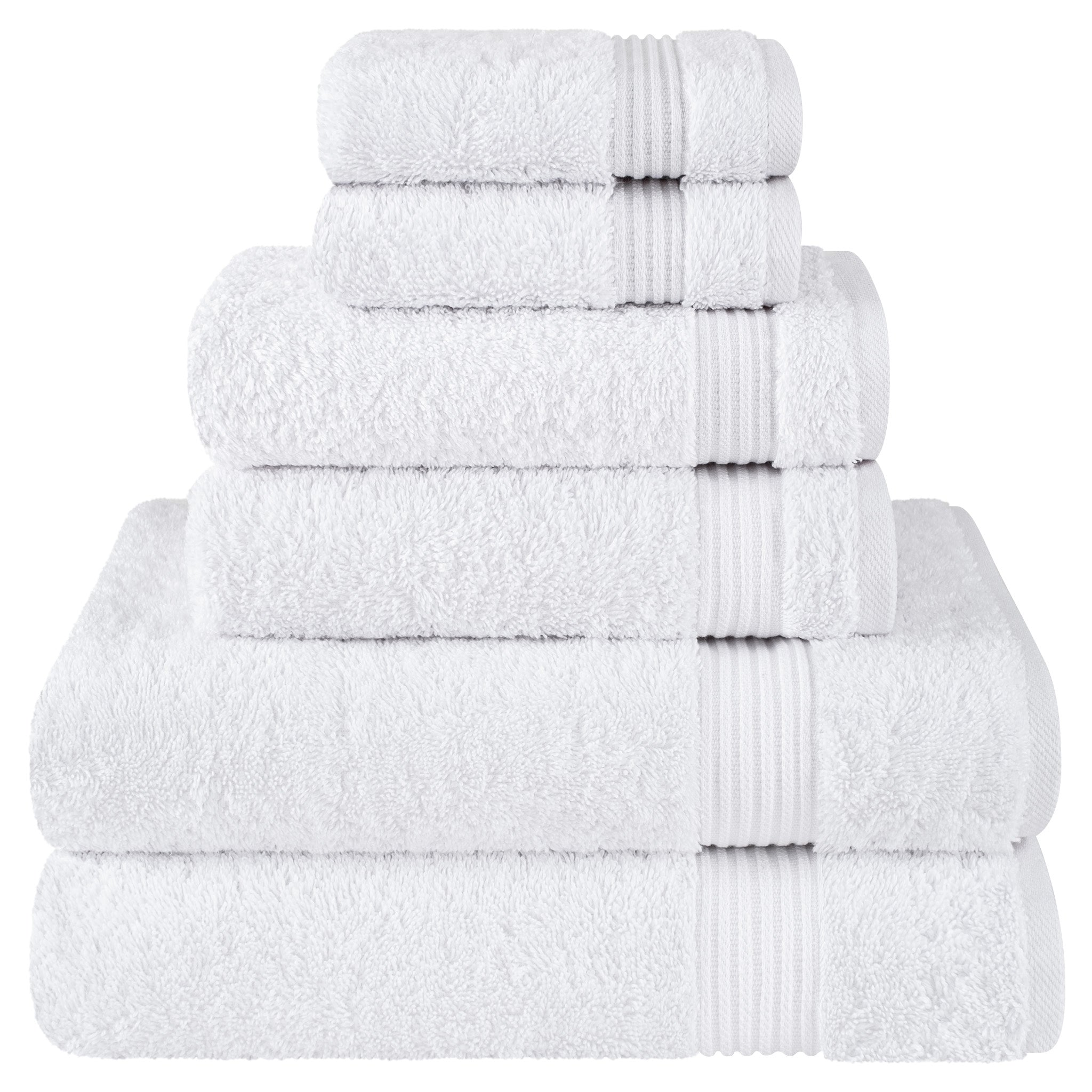 American-softlinen Bekos 100% Cotton Turkish Towels 6 Piece Bath Towel Set -white-01