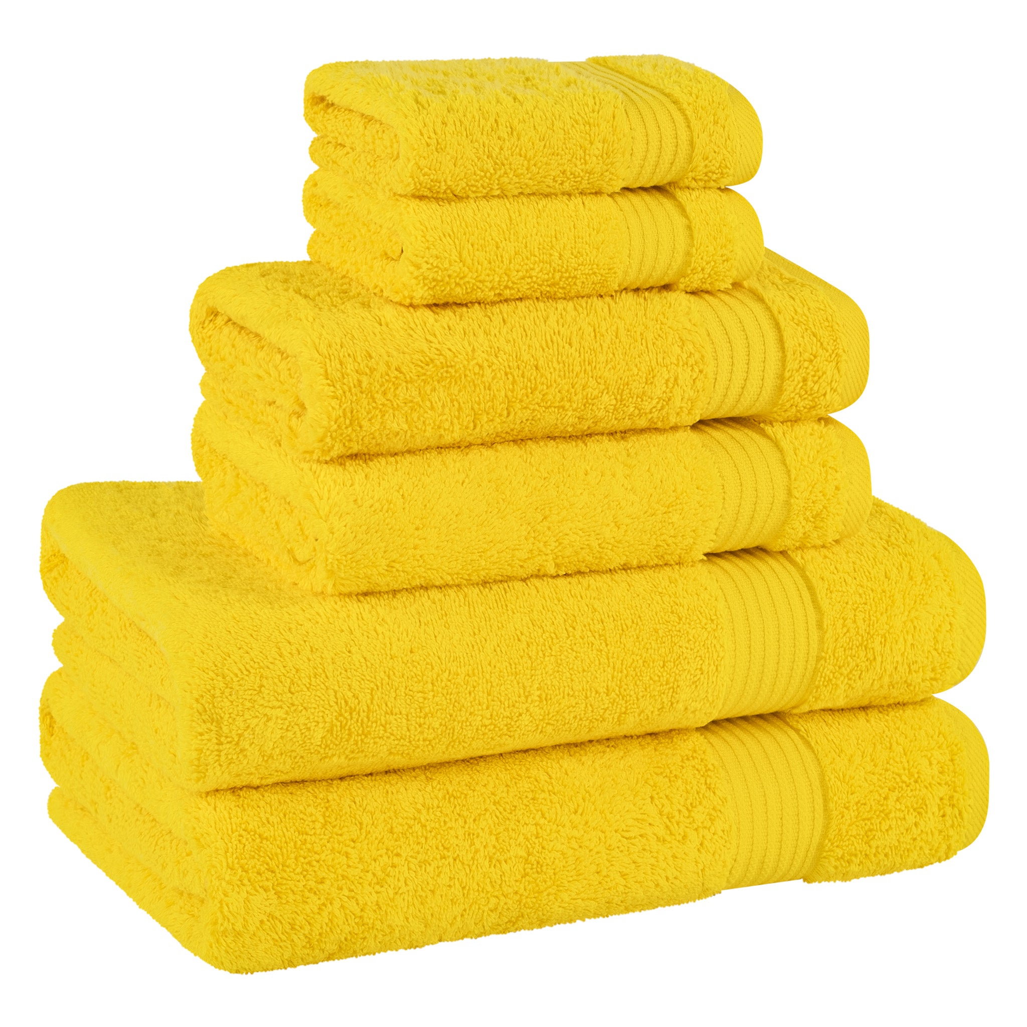 American-softlinen Bekos 100% Cotton Turkish Towels 6 Piece Bath Towel Set -yellow-05