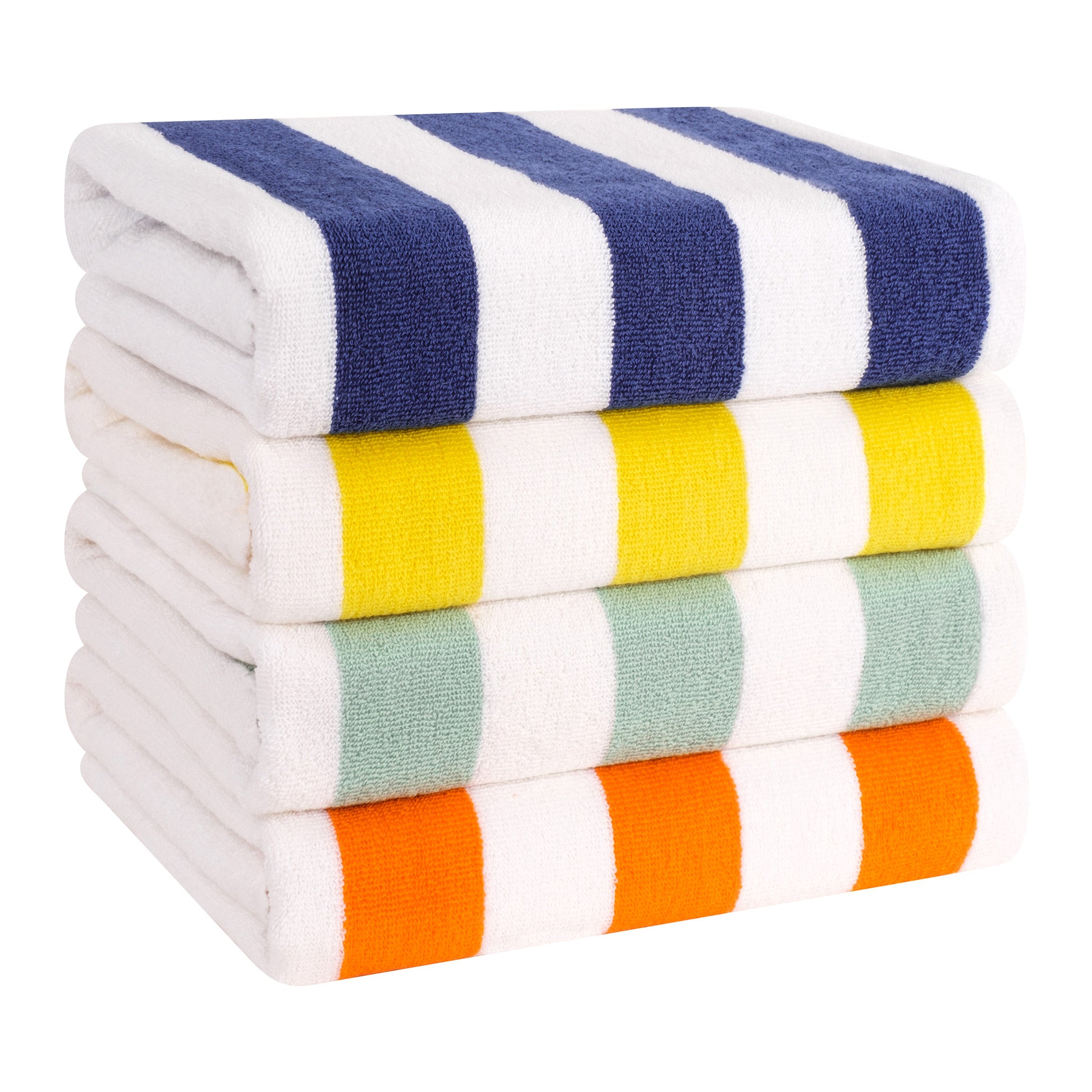 American-softlinen 100% Cotton 4 Pack Beach Towels Cabana Striped  8 Set Case Pack -mix-1