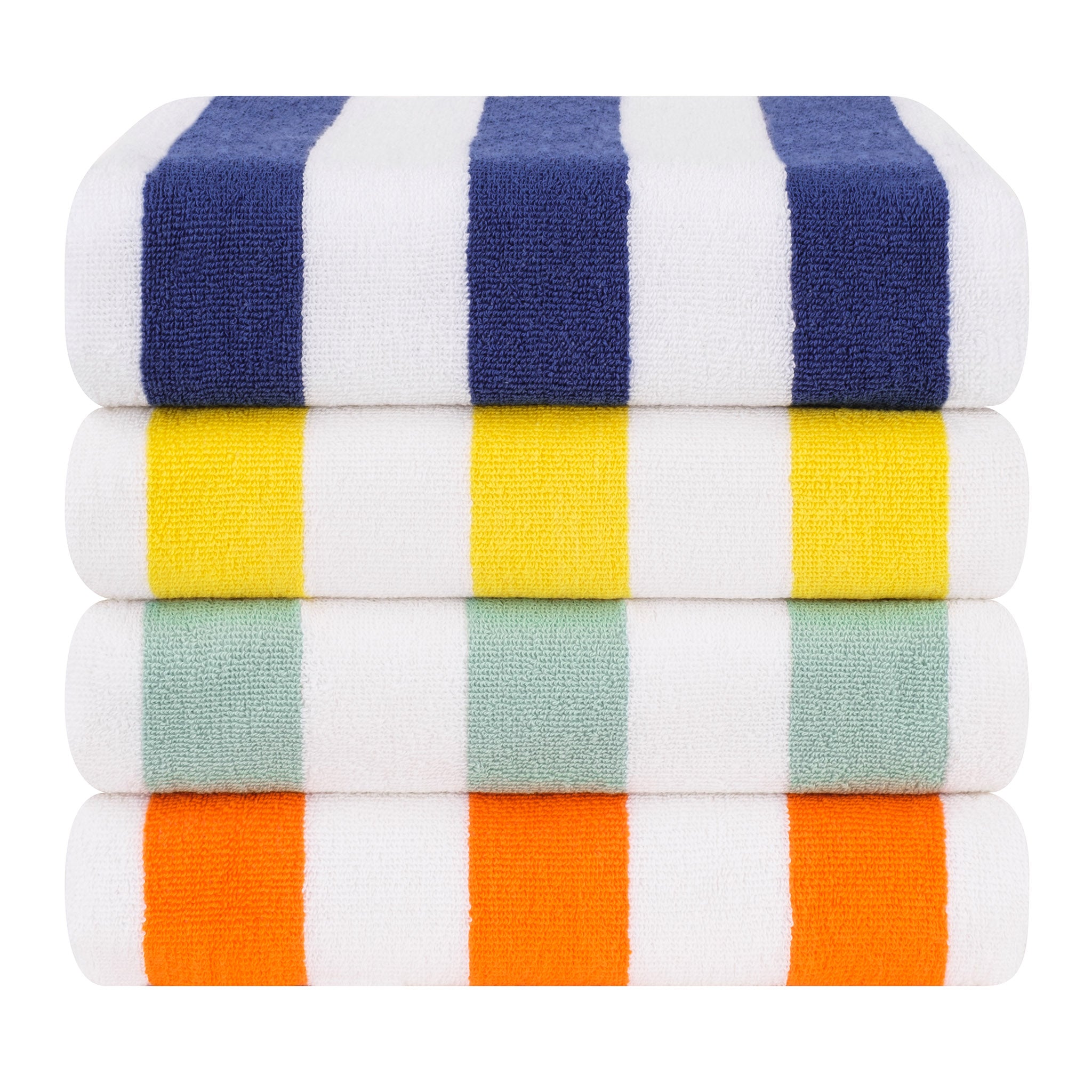 American-softlinen 100% Cotton 4 Pack Beach Towels Cabana Striped  8 Set Case Pack -mix-2