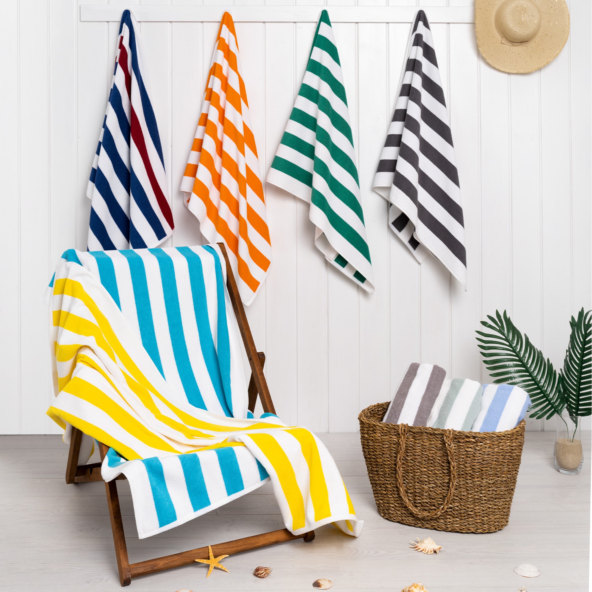 American-softlinen Cabana Oversized Beach Towel -sky-blue-white-8
