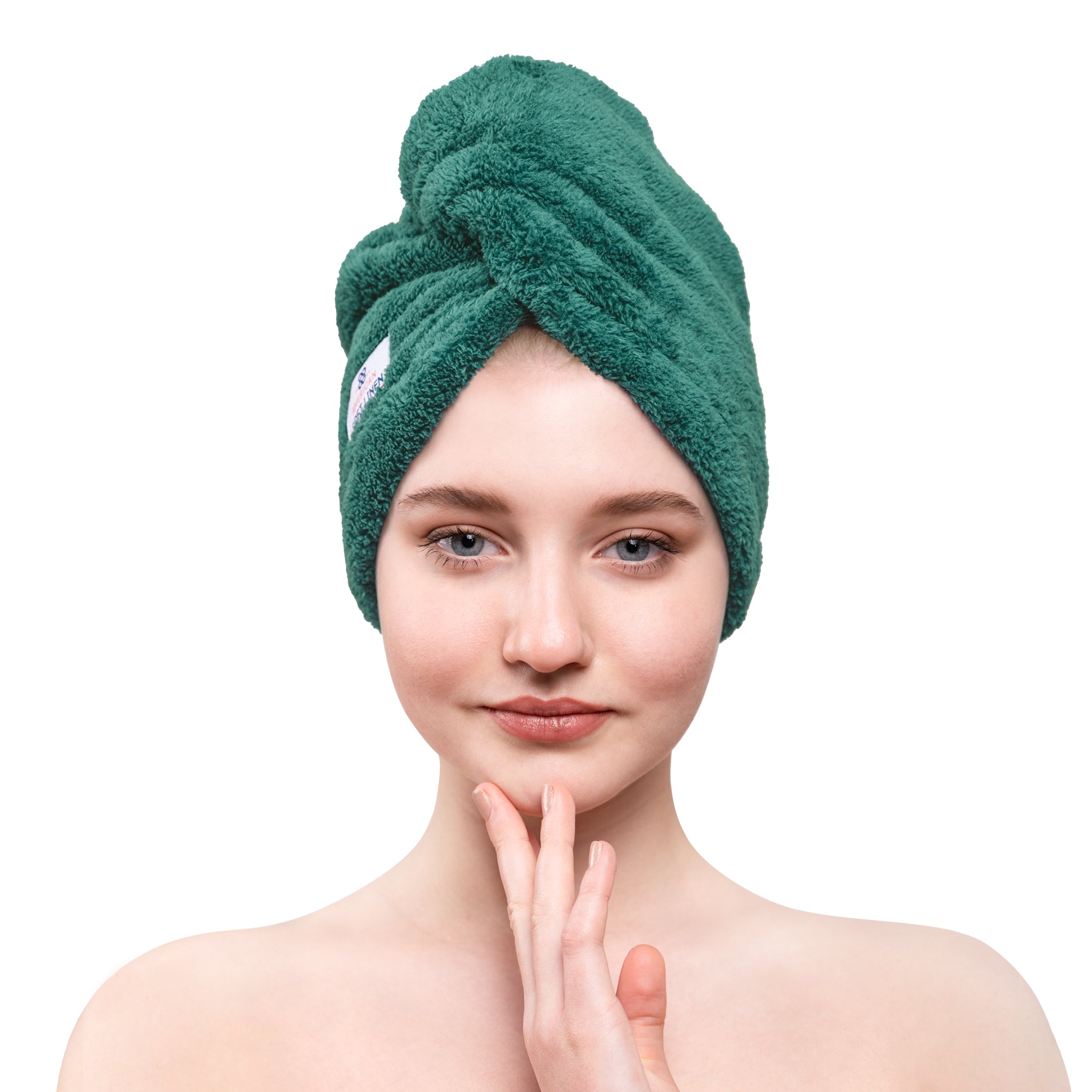 American-softlinen Extremely Soft Super Absorbent and Fast Drying Hair Towel -2-packed-colonial-blue-1