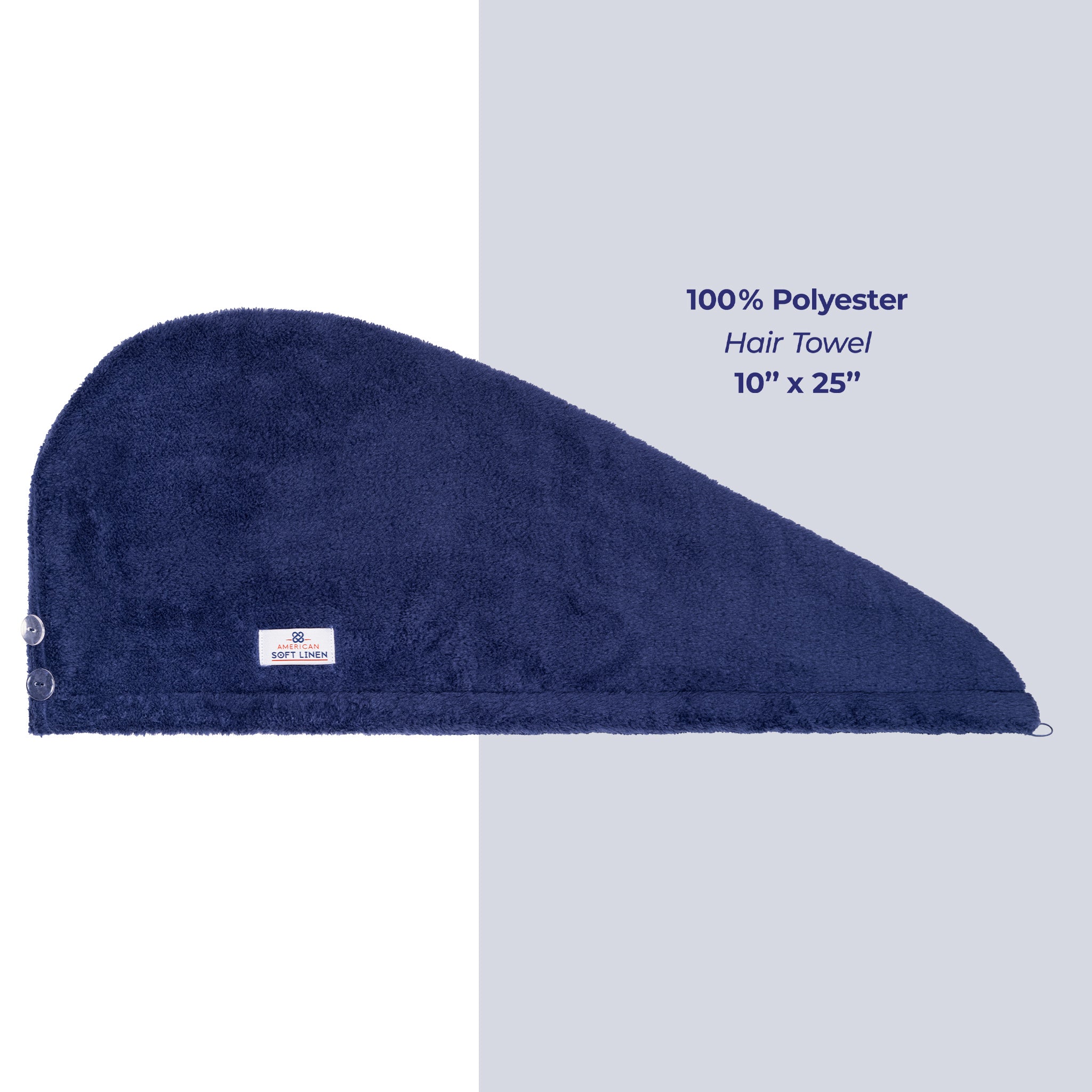 American-softlinen Extremely Soft Super Absorbent and Fast Drying Hair Towel -2-packed-blue-4