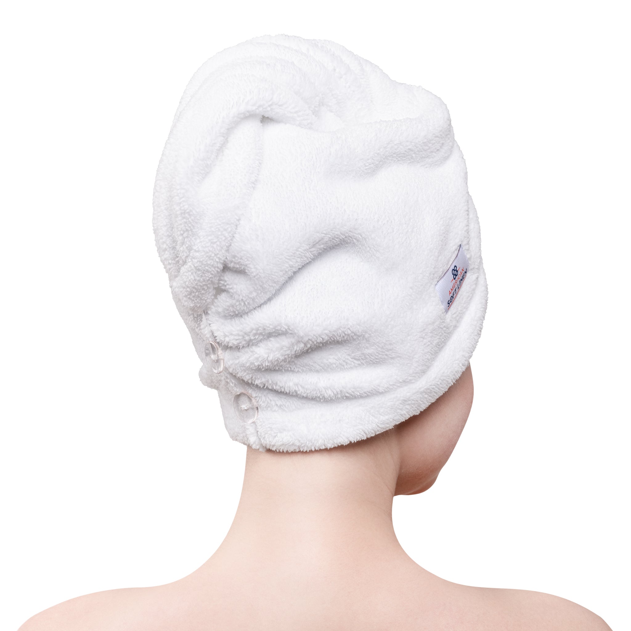 American-softlinen Extremely Soft Super Absorbent and Fast Drying Hair Towel -2-packed-white-3
