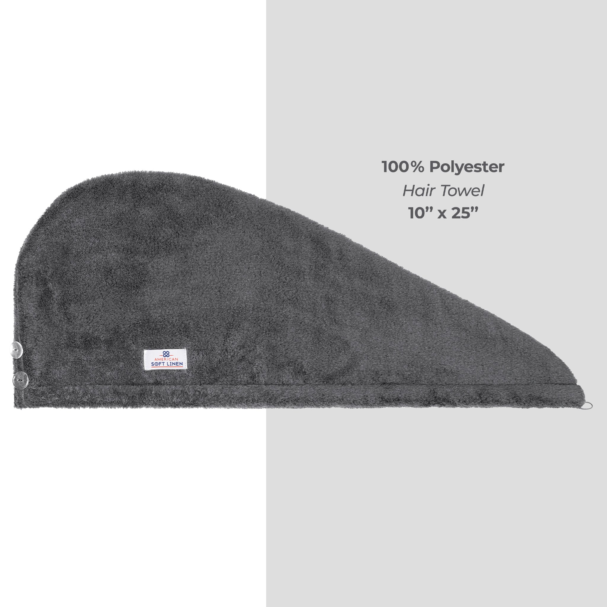 American-softlinen Extremely Soft Super Absorbent and Fast Drying Hair Towel -gray-4
