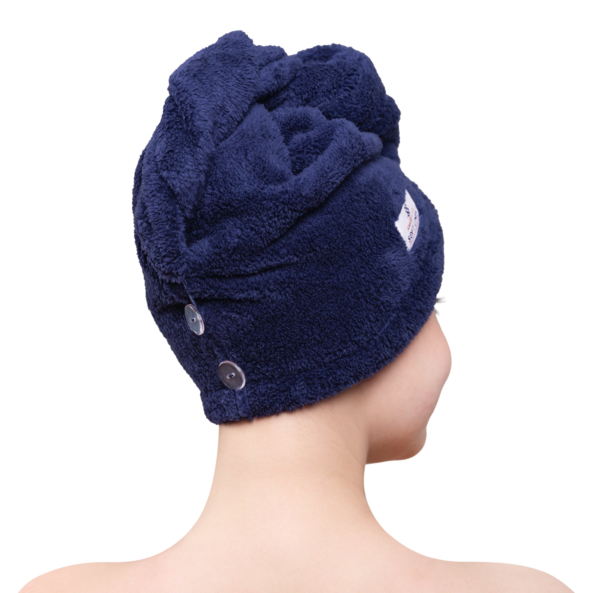 American-softlinen Extremely Soft Super Absorbent and Fast Drying Hair Towel -blue-3