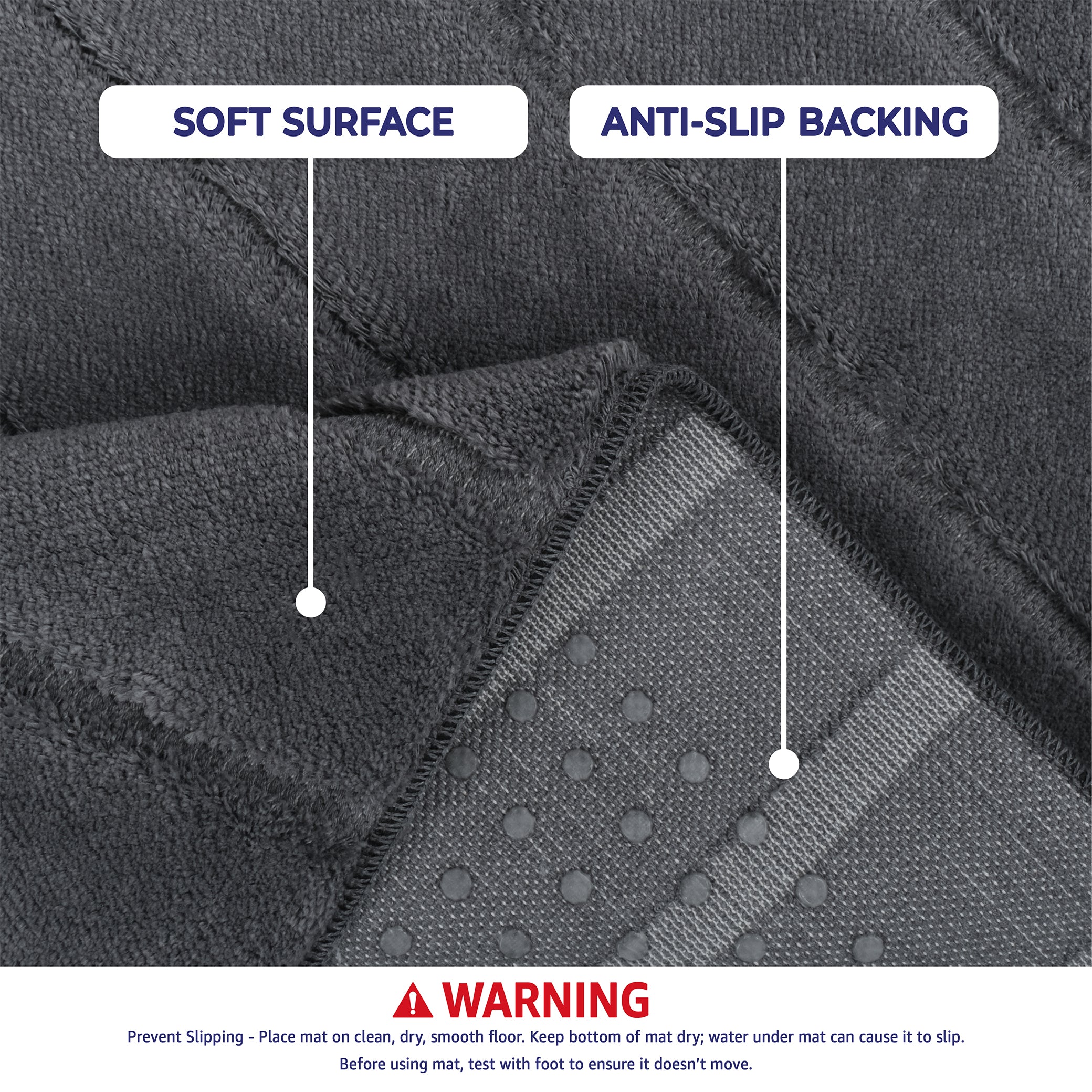 American-softlinen Katiy Bath Rug – 21x34 Inches Non-Slip Premium Cotton Comfort - Bath Mats for Bathroom