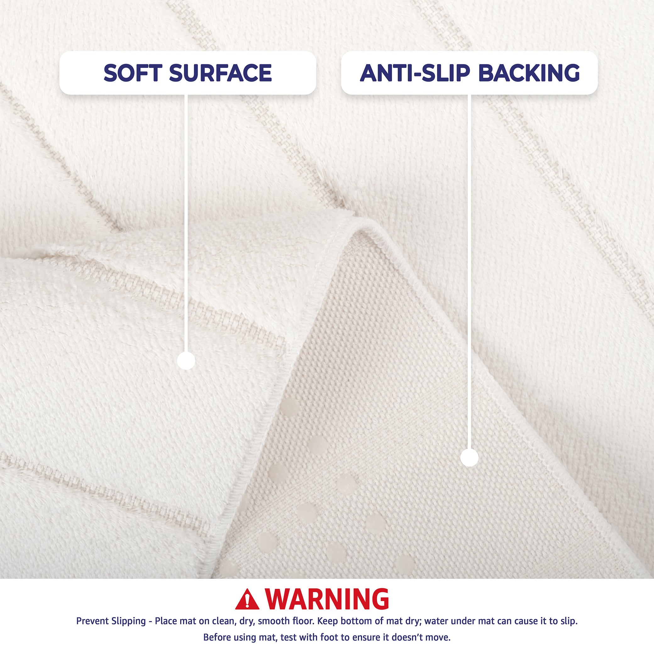 American-softlinen Katiy Bath Rug – 21x34 Inches Non-Slip Premium Cotton Comfort - Bath Mats for Bathroom