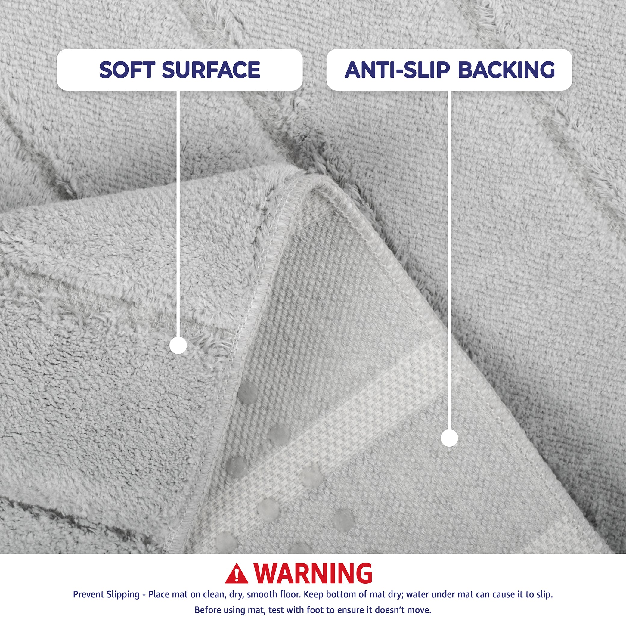 American-softlinen Katiy Bath Rug – 21x34 Inches Non-Slip Premium Cotton Comfort - Bath Mats for Bathroom