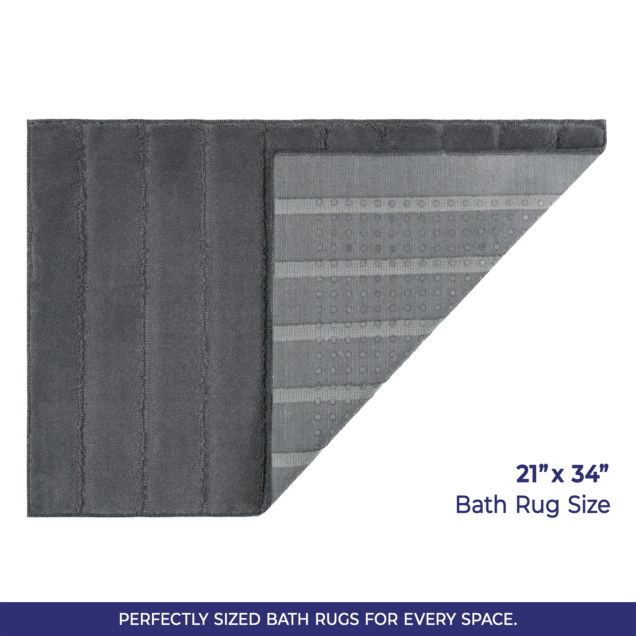 American-softlinen Katiy Bath Rug – 21x34 Inches Non-Slip Premium Cotton Comfort - Bath Mats for Bathroom