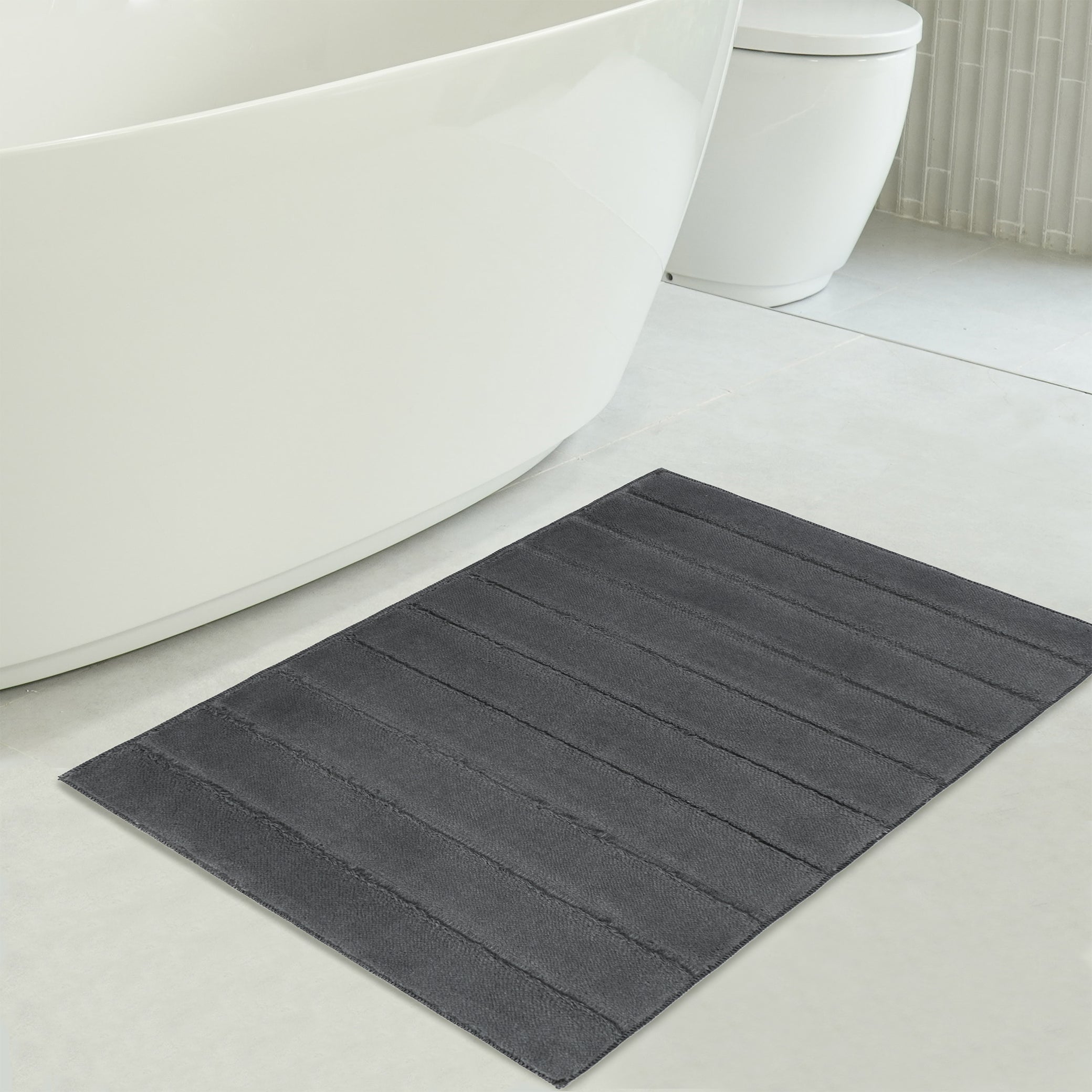 American-softlinen Katiy Bath Rug – 21x34 Inches Non-Slip Premium Cotton Comfort - Bath Mats for Bathroom