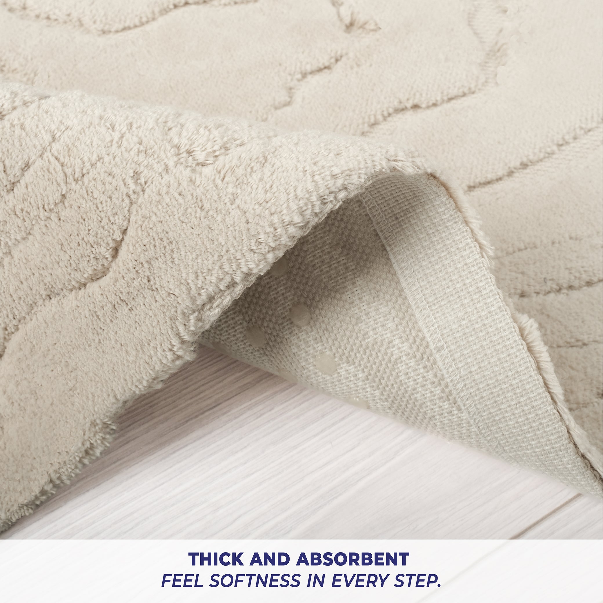 American-softlinen Lovi Bath Rug – 21"x34" Premium Cotton, Non-Slip Design - Bath Mats for Bathroom