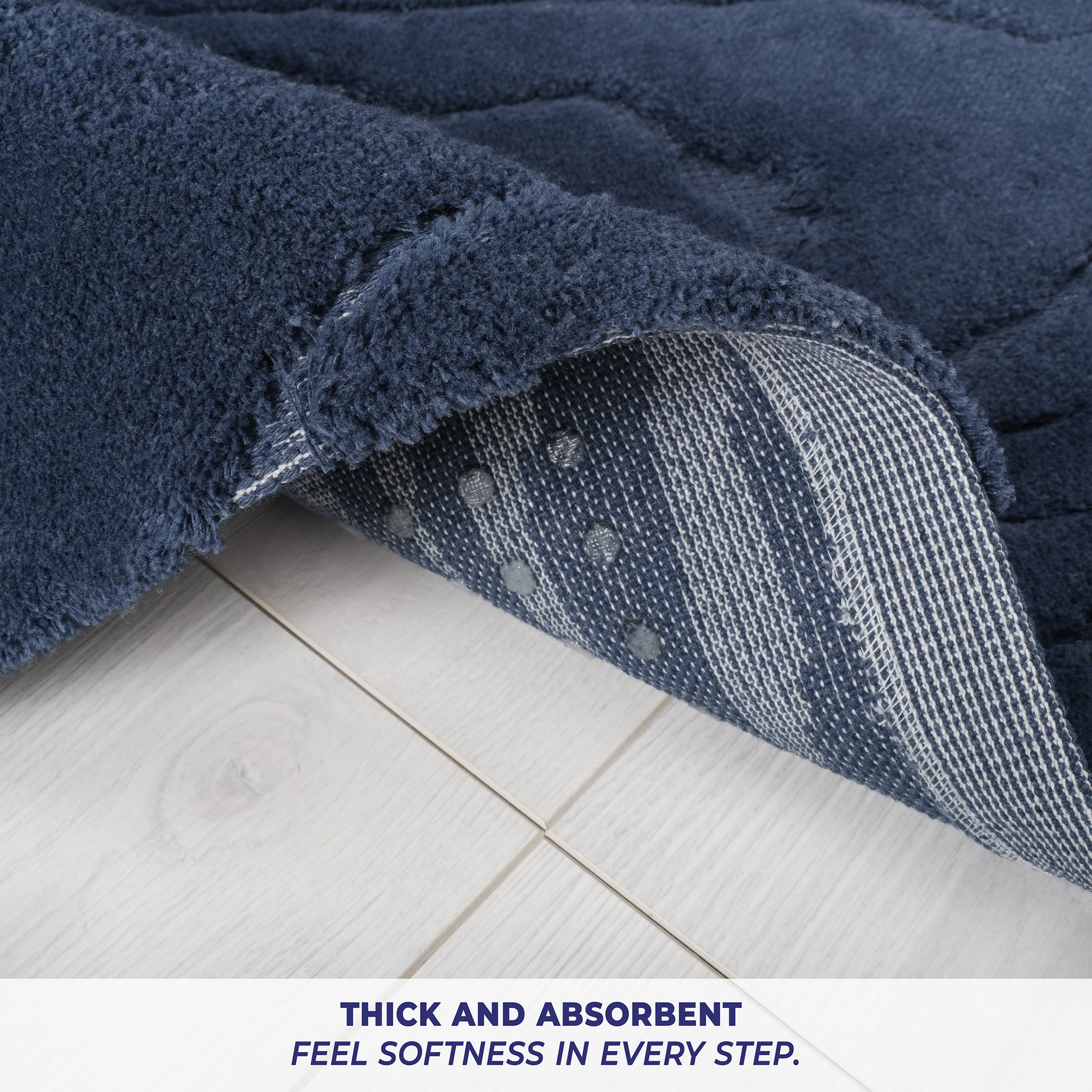 American-softlinen Lovi Bath Rug – 21"x34" Premium Cotton, Non-Slip Design - Bath Mats for Bathroom